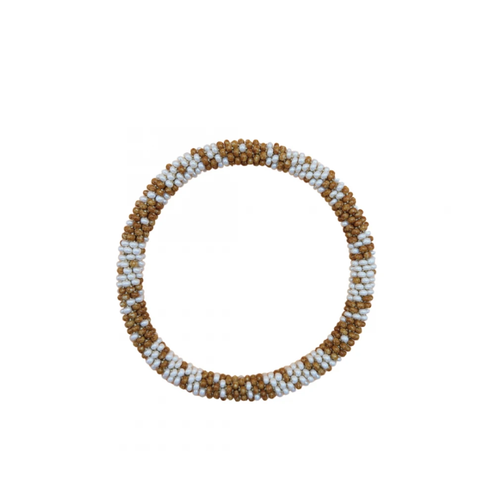 Barbiel Design Kırçıllı Kahva - Krem Unisex Bohem Bileklik