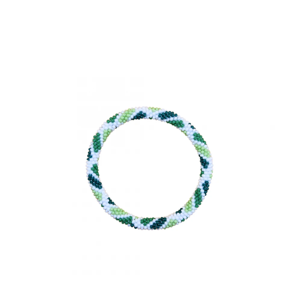 Barbiel Design Yeşil Mini Beyaz Afrika Bohem Bileklik