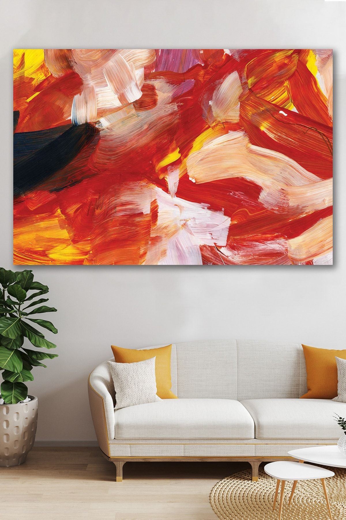 Kırmızının Devrimi Sürreal Kanvas Tablo