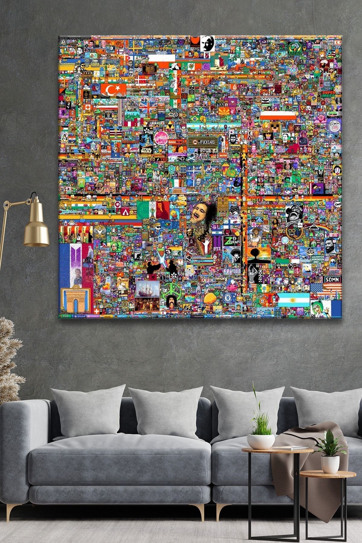 Place Pixel Art Kanvas Tablo