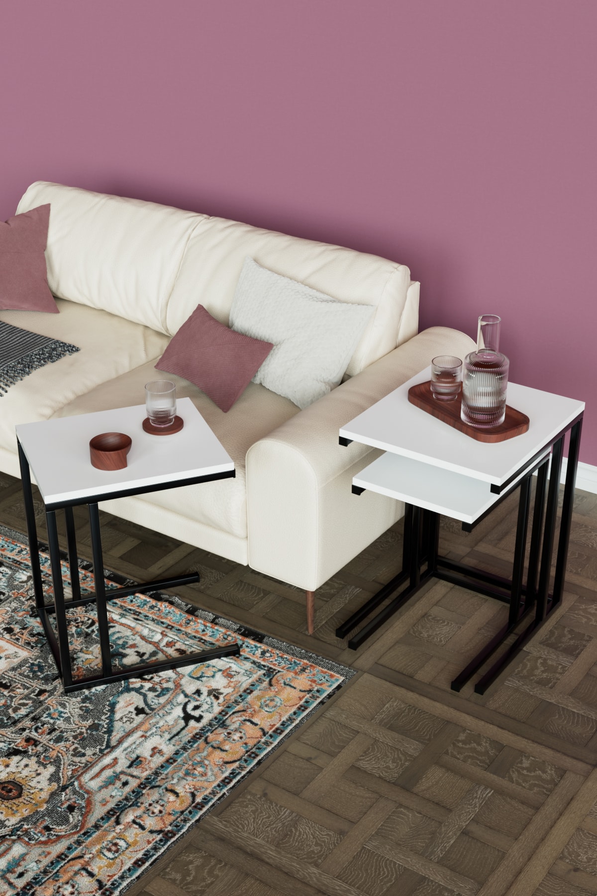 3'lü C Model Zigon Sehpa