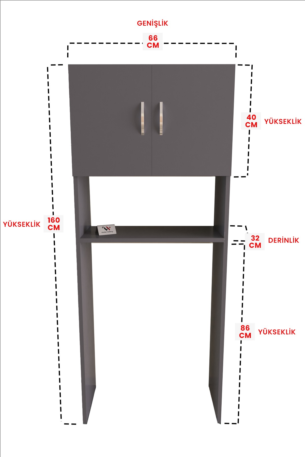 Askılıklı Çamaşır Makinesi Üstü Dolap Banyo Düzenleyici Çok Amaçlı Dolap