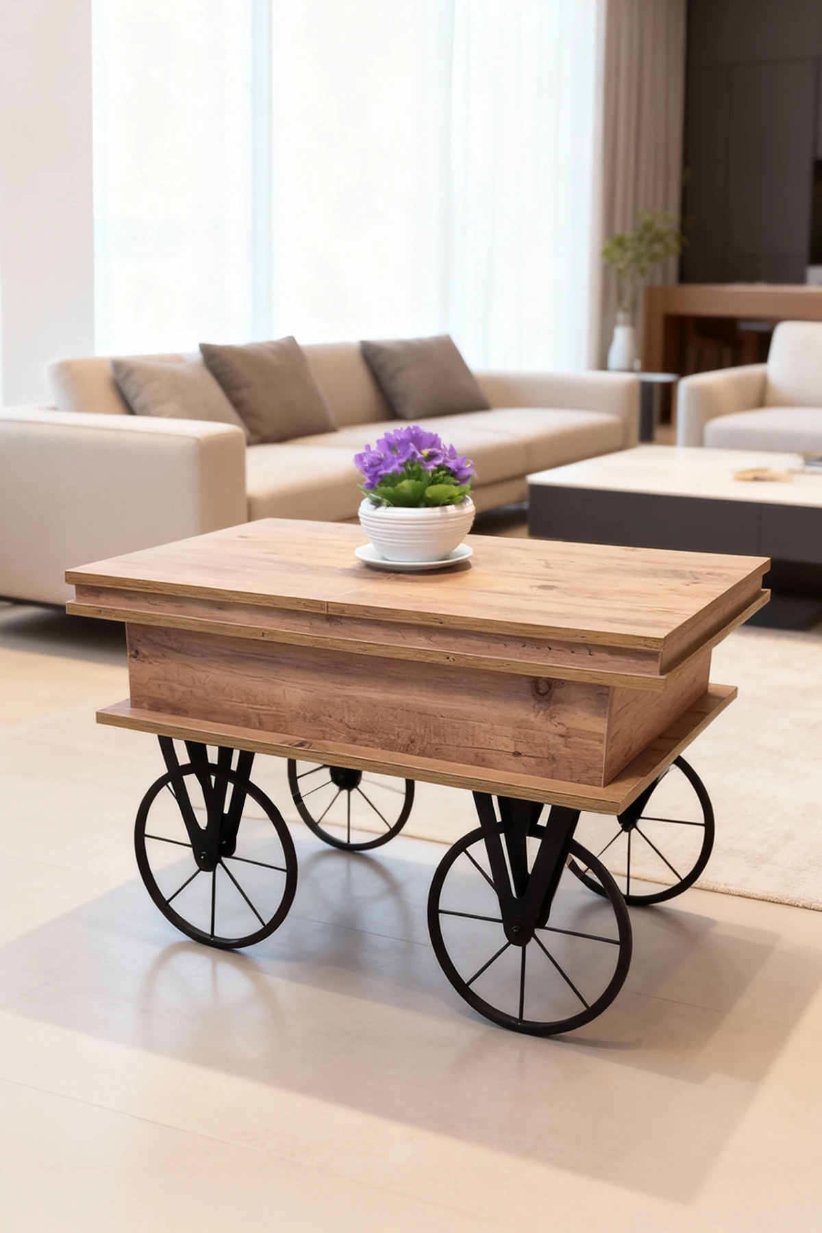 Akıllı Çok Fonksiyonlu Satranç ve tavla Orta Sehpası