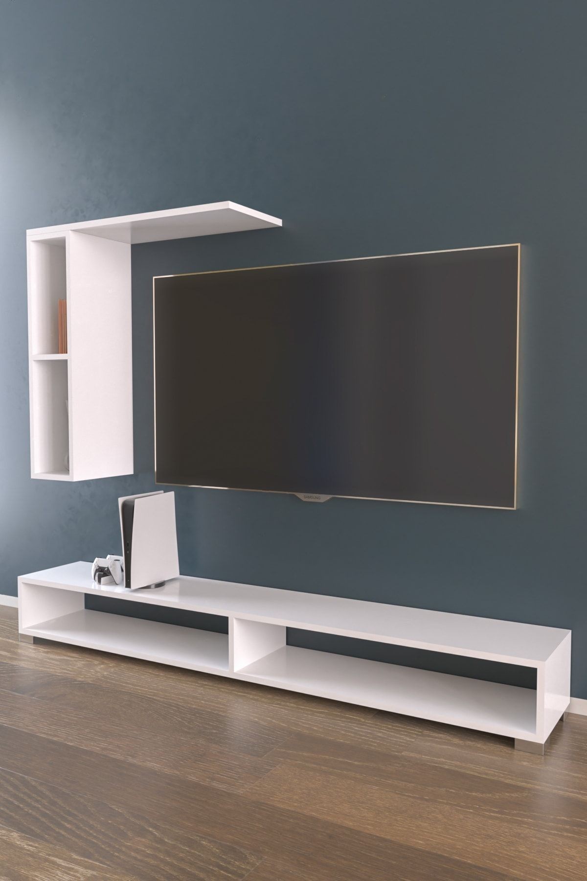 180 cm Dekoratif Raflı Minimal Tv Ünitesi Takımı