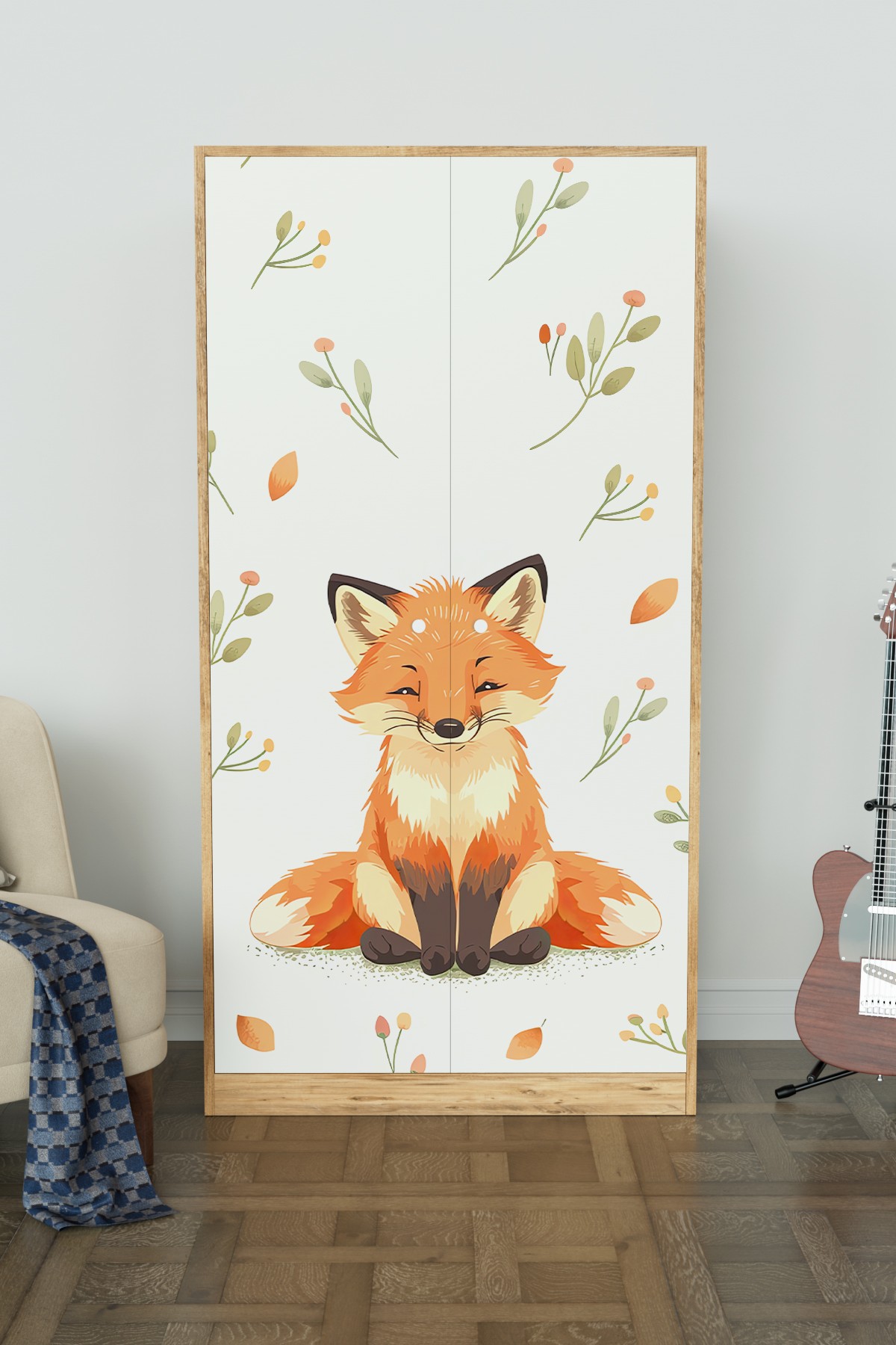 Foxie Design "Calista" Gardırop 5 Raflı Askılı Çocuk Odasi Elbise Dolabı