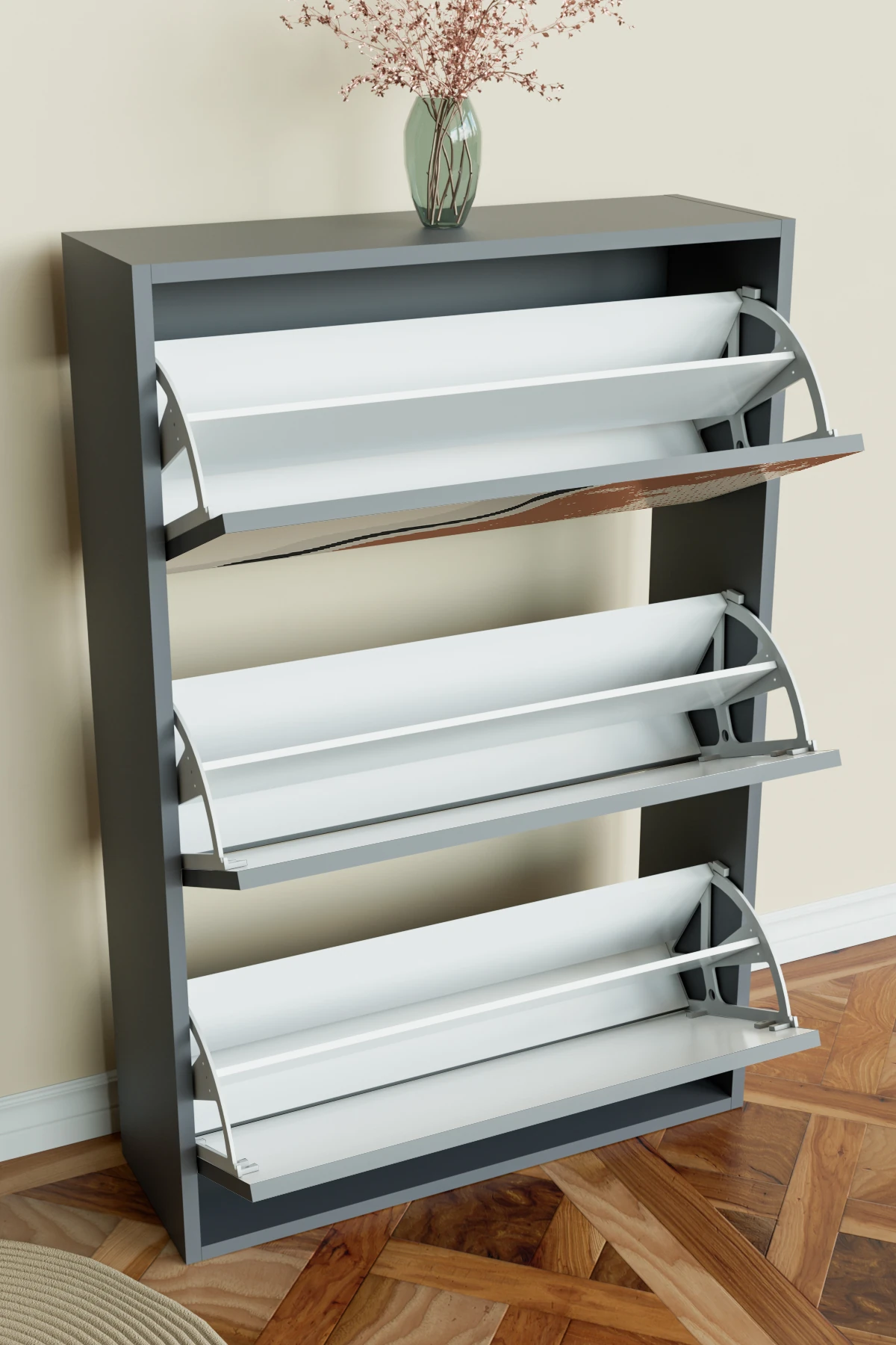 "Abstract design" 3 Bölmeli Liovian Düşer Kapak Ayakkabılık