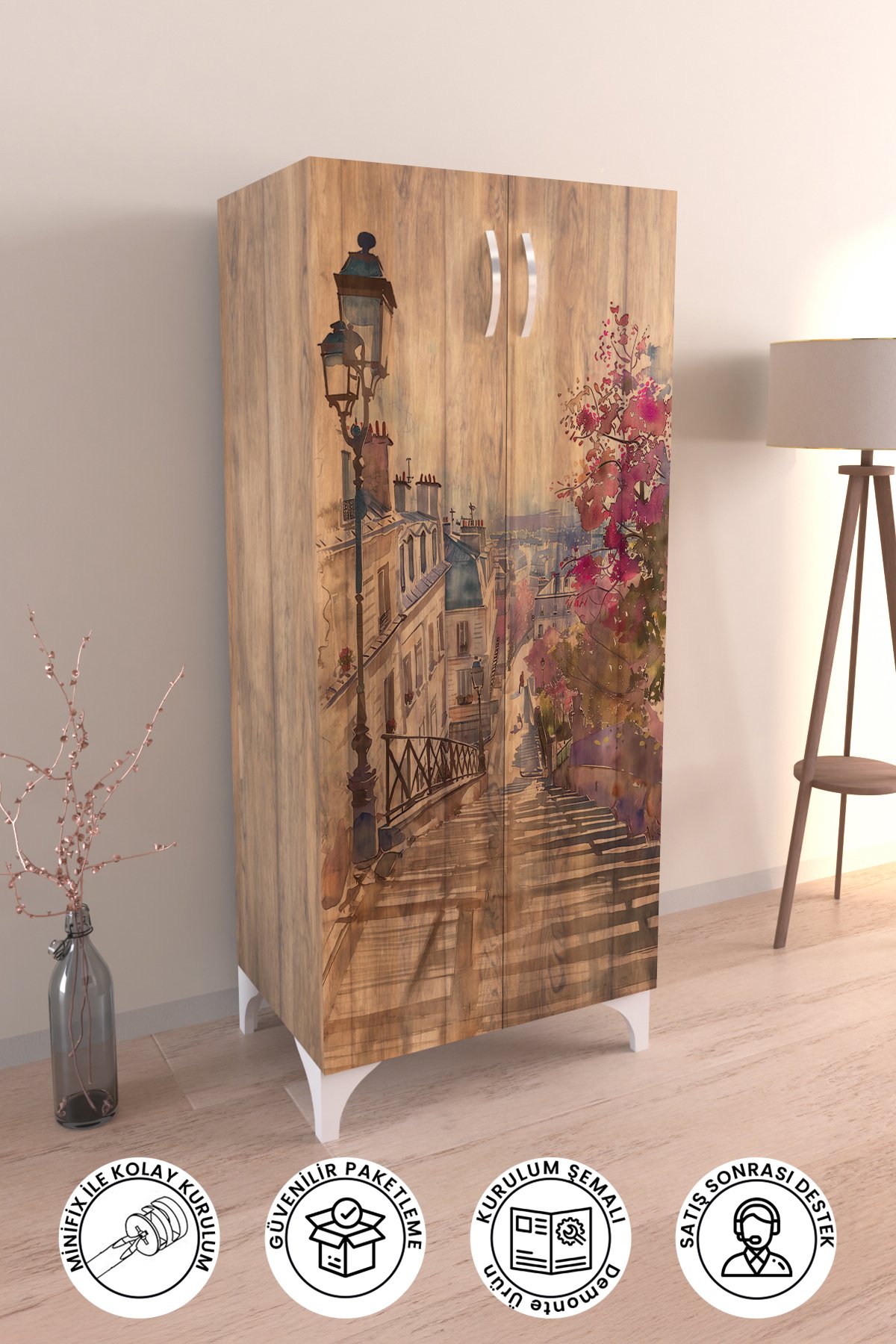 Dream Alley 3 Raflı Çok Amaçlı Dolap Mutfak Salon Banyo Ofis Salon Dolabı