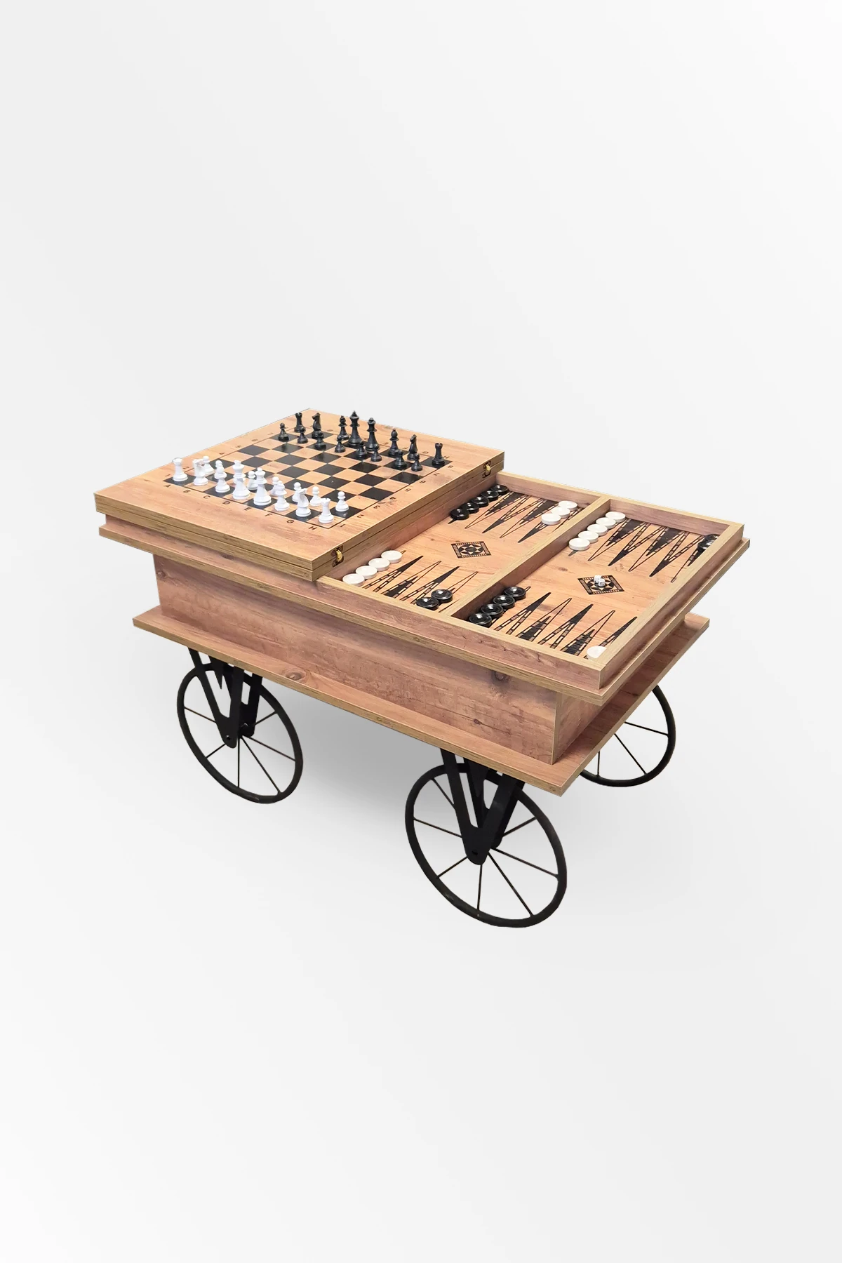 Akıllı Çok Fonksiyonlu Satranç ve tavla Orta Sehpası