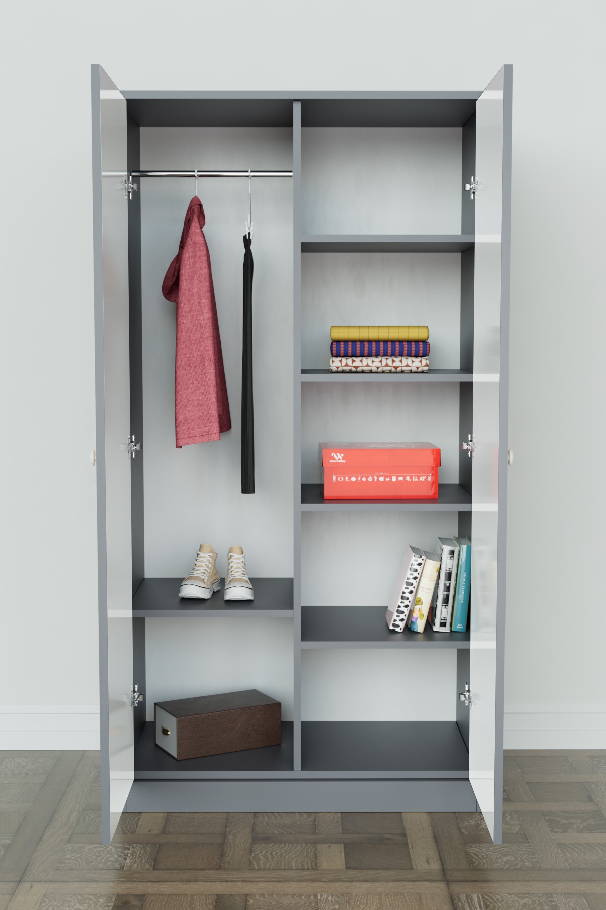 Minik Rüyacı Design "Calista" Gardırop 5 Raflı Askılı Çocuk Odasi Elbise Dolabı