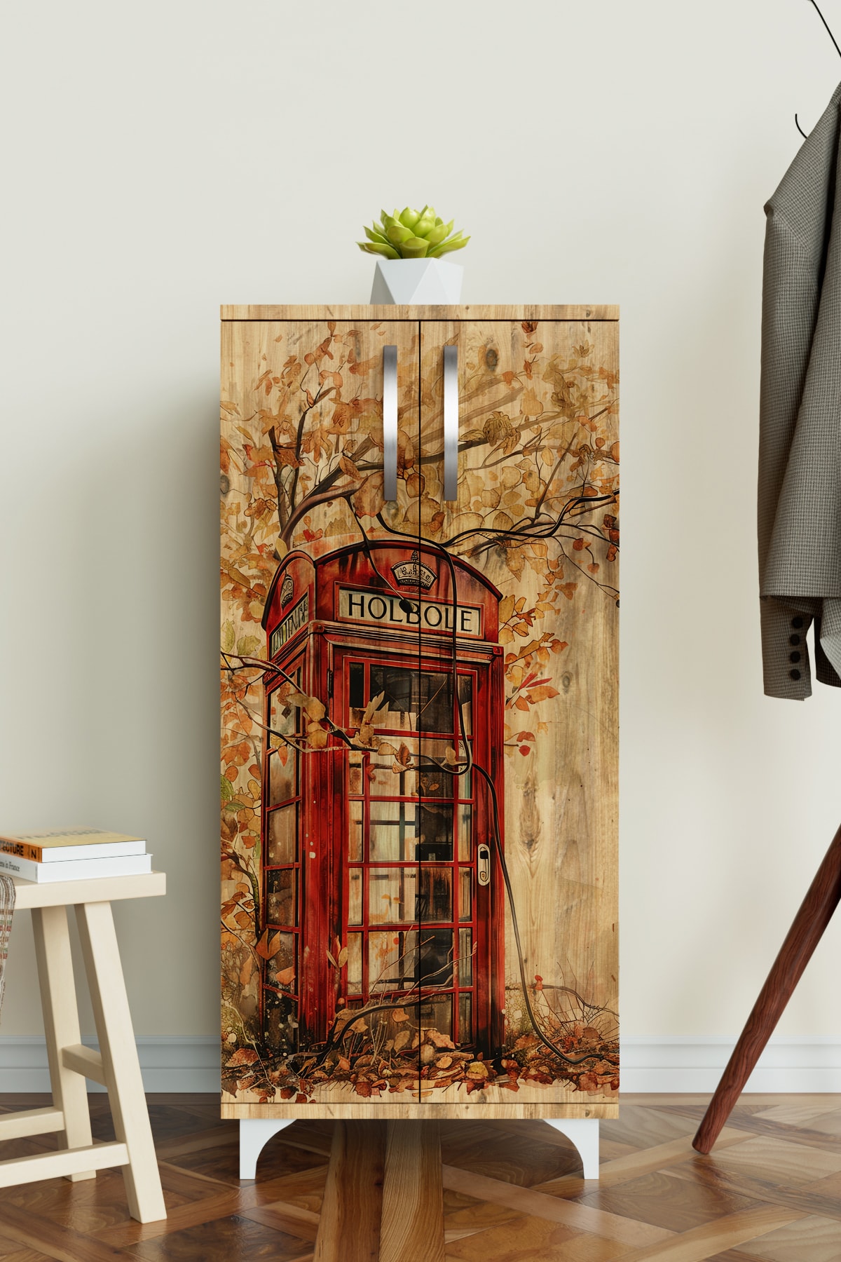 Phone Box 3 Raflı Çok Amaçlı Dolap Mutfak Salon Banyo Ofis Salon Dolabı