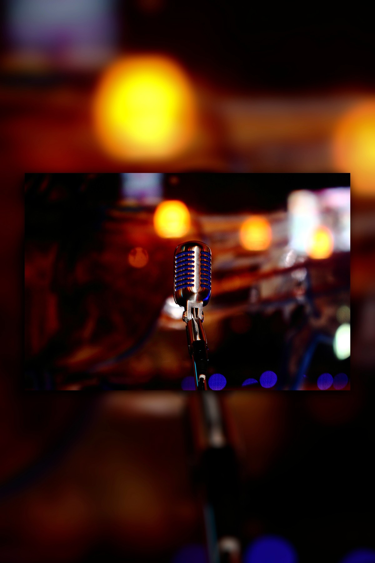 Akustik Mikrofon Kanvas Duvar Tablo