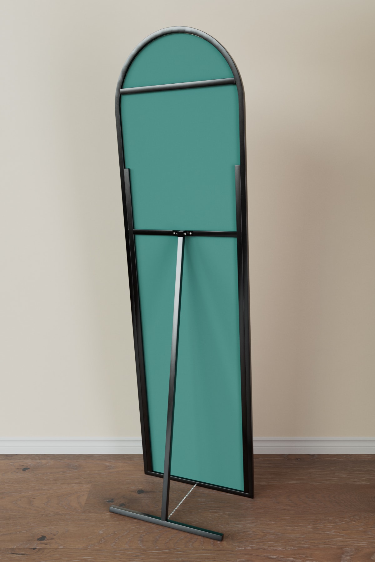 Oval Metal Çerçeveli Ayaklı Influencer Boy Aynası 180 x 50 Cm