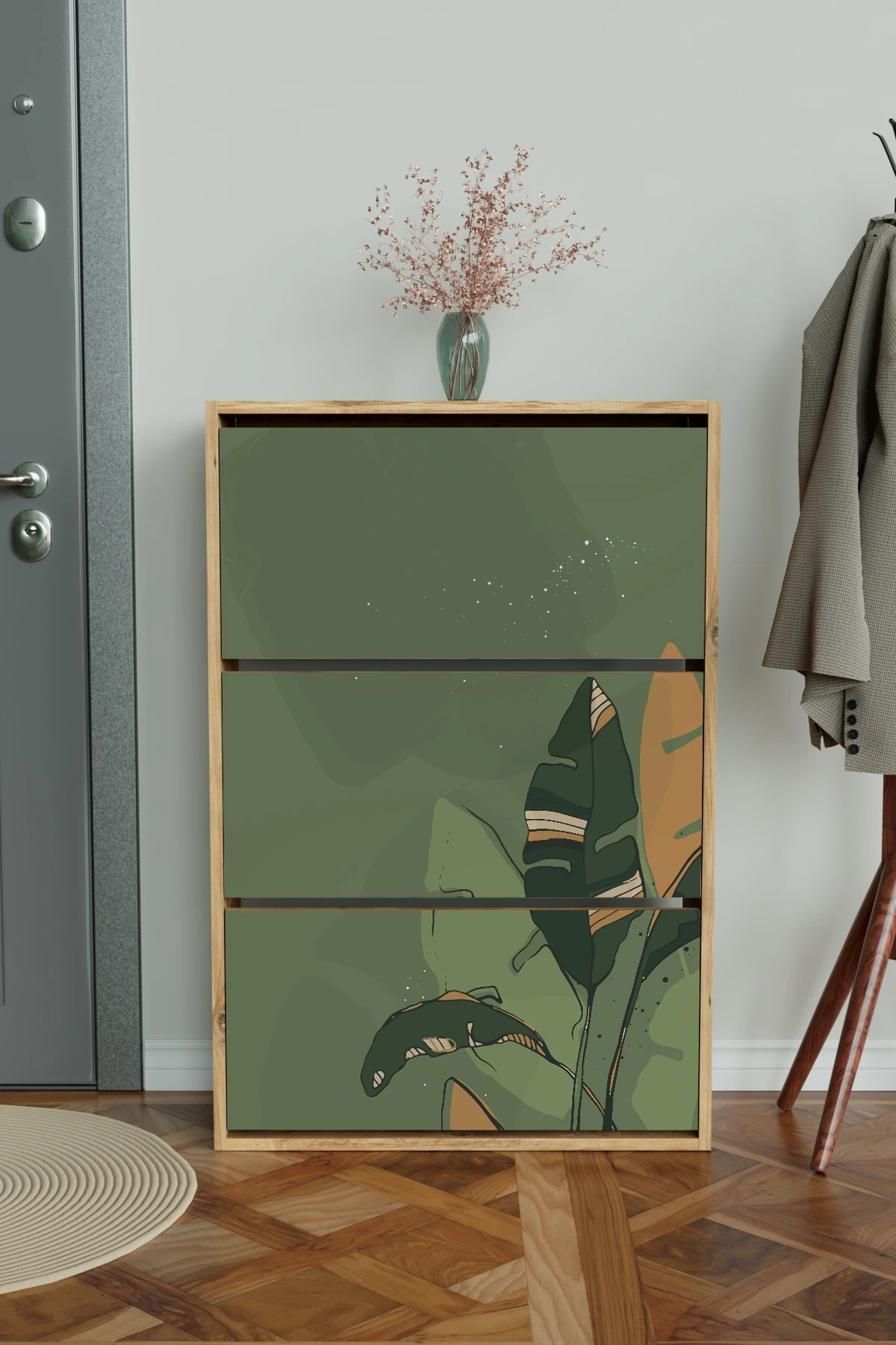 "Green" 3 Bölmeli Liovian Düşer Kapak Ayakkabılık