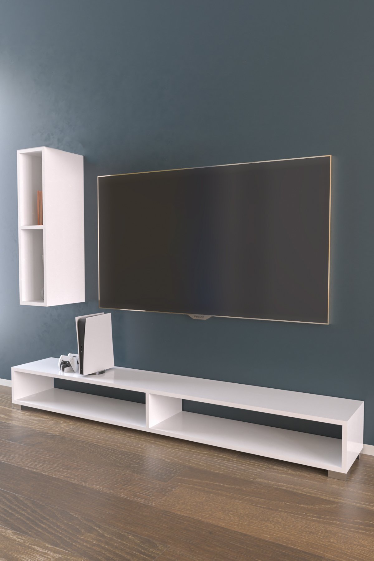 180 cm Dekoratif Raflı Minimal Tv Ünitesi Takımı