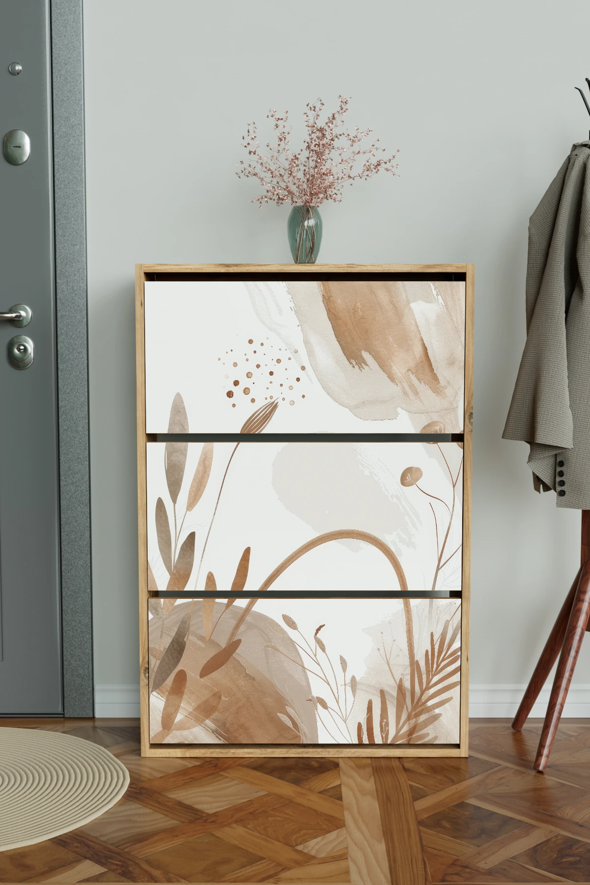 "Sandy Lines" 3 Bölmeli Liovian Düşer Kapak Ayakkabılık