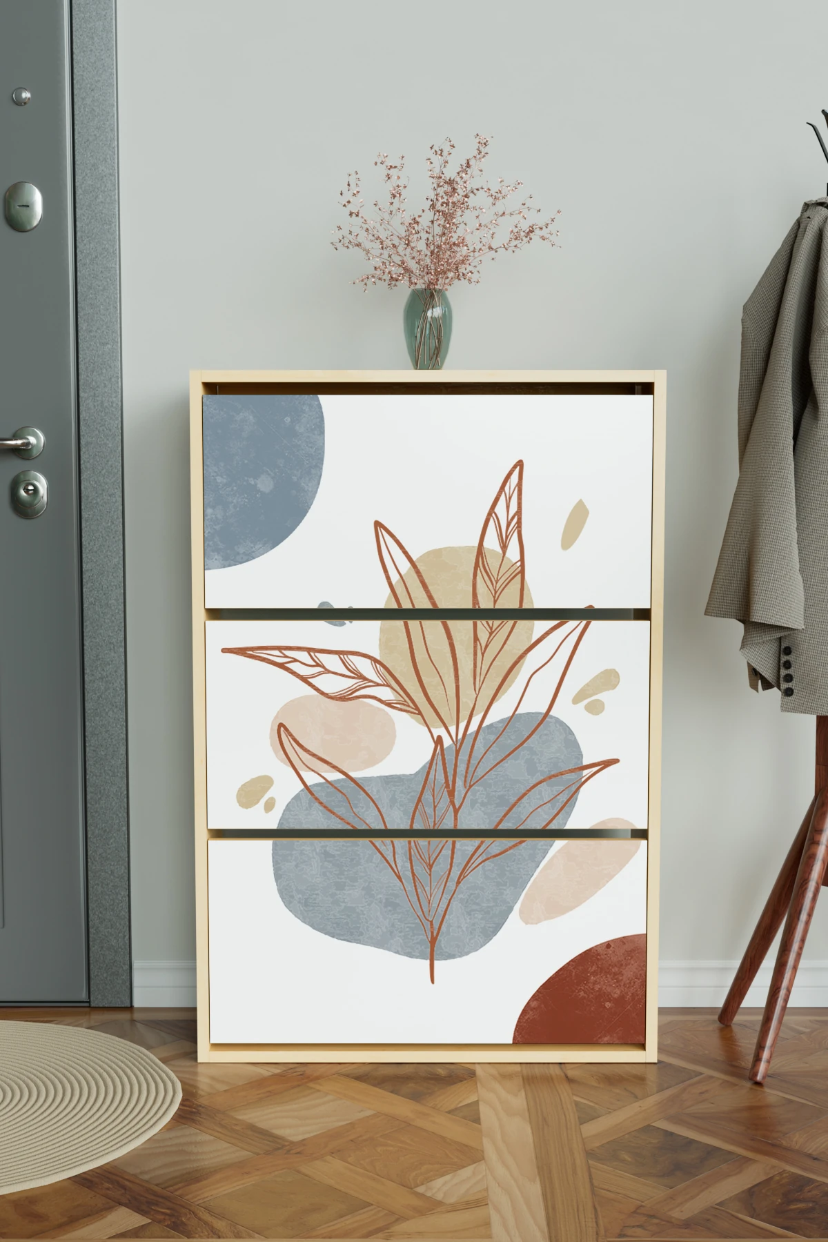 "Minimal Leaf" 3 Bölmeli Liovian Düşer Kapak Ayakkabılık