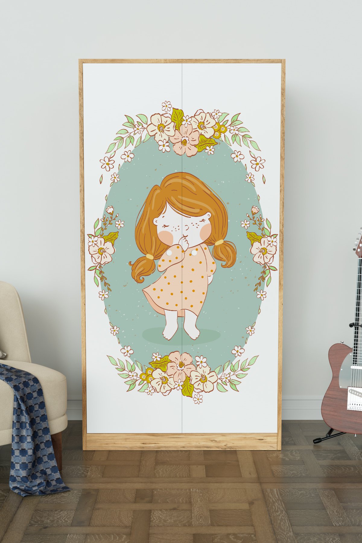 Adorable Design "Calista" Gardırop 5 Raflı Askılı Çocuk Odasi Elbise Dolabı