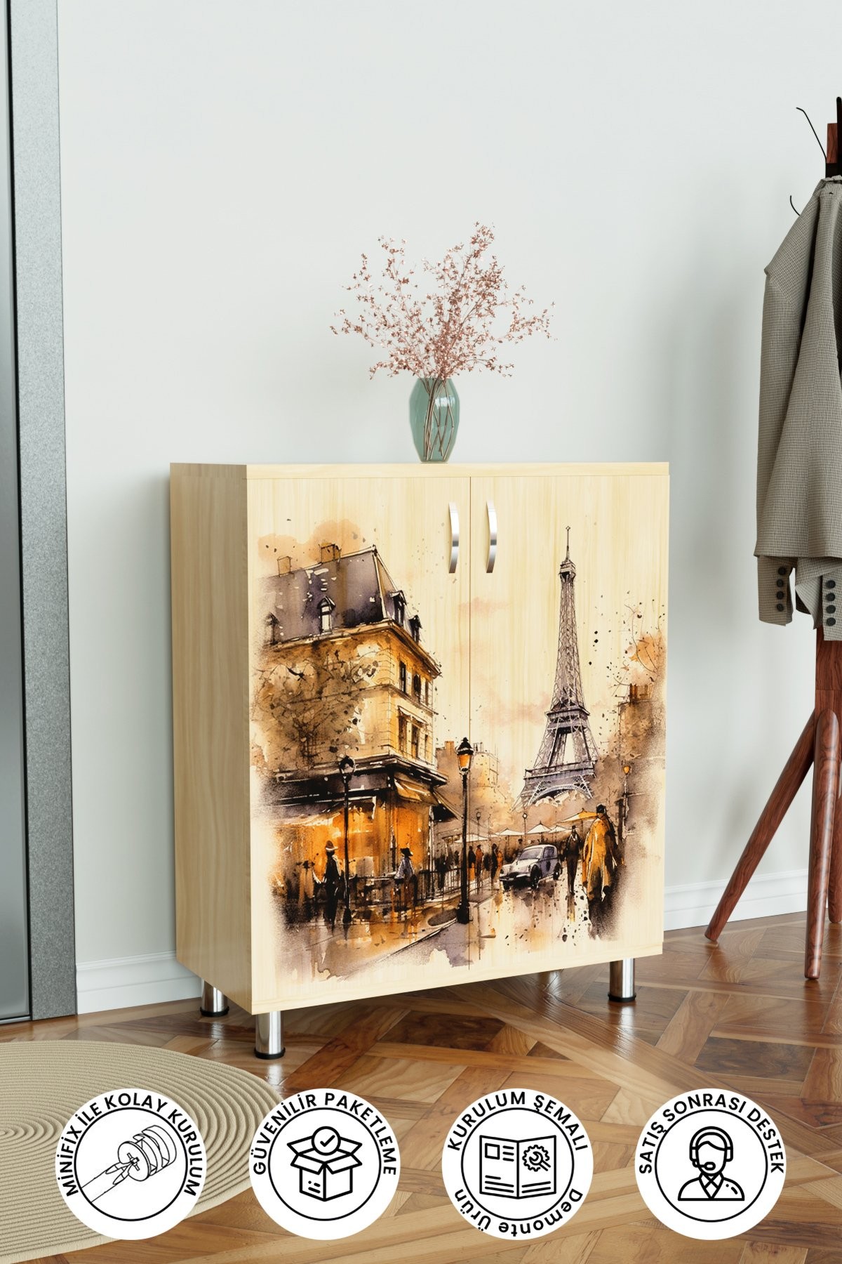 Autumn 4 Raflı Ayakkabılık Antre Hol Çok Amaçlı Ayakkabı Dolabı