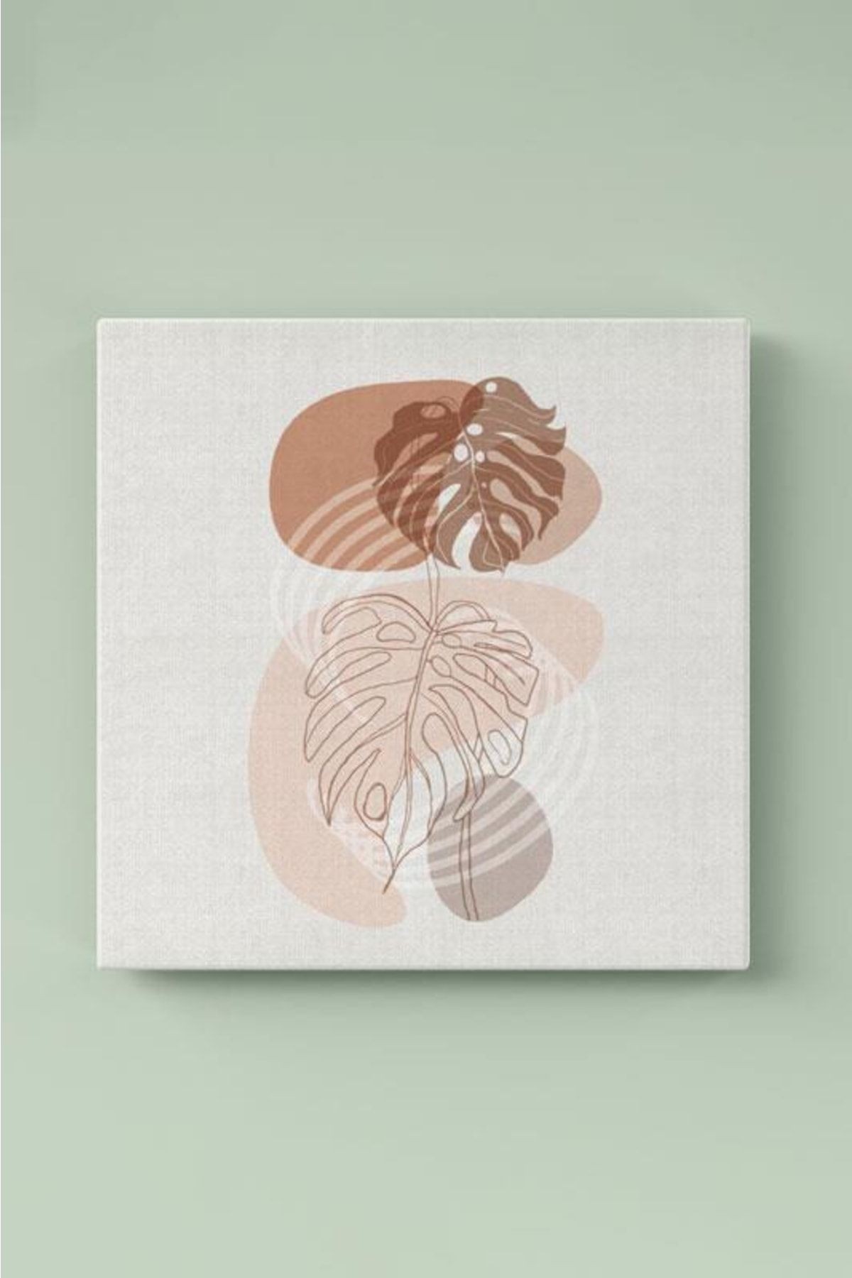 3'lü Set Line Art Leaves Kanvas Tablo