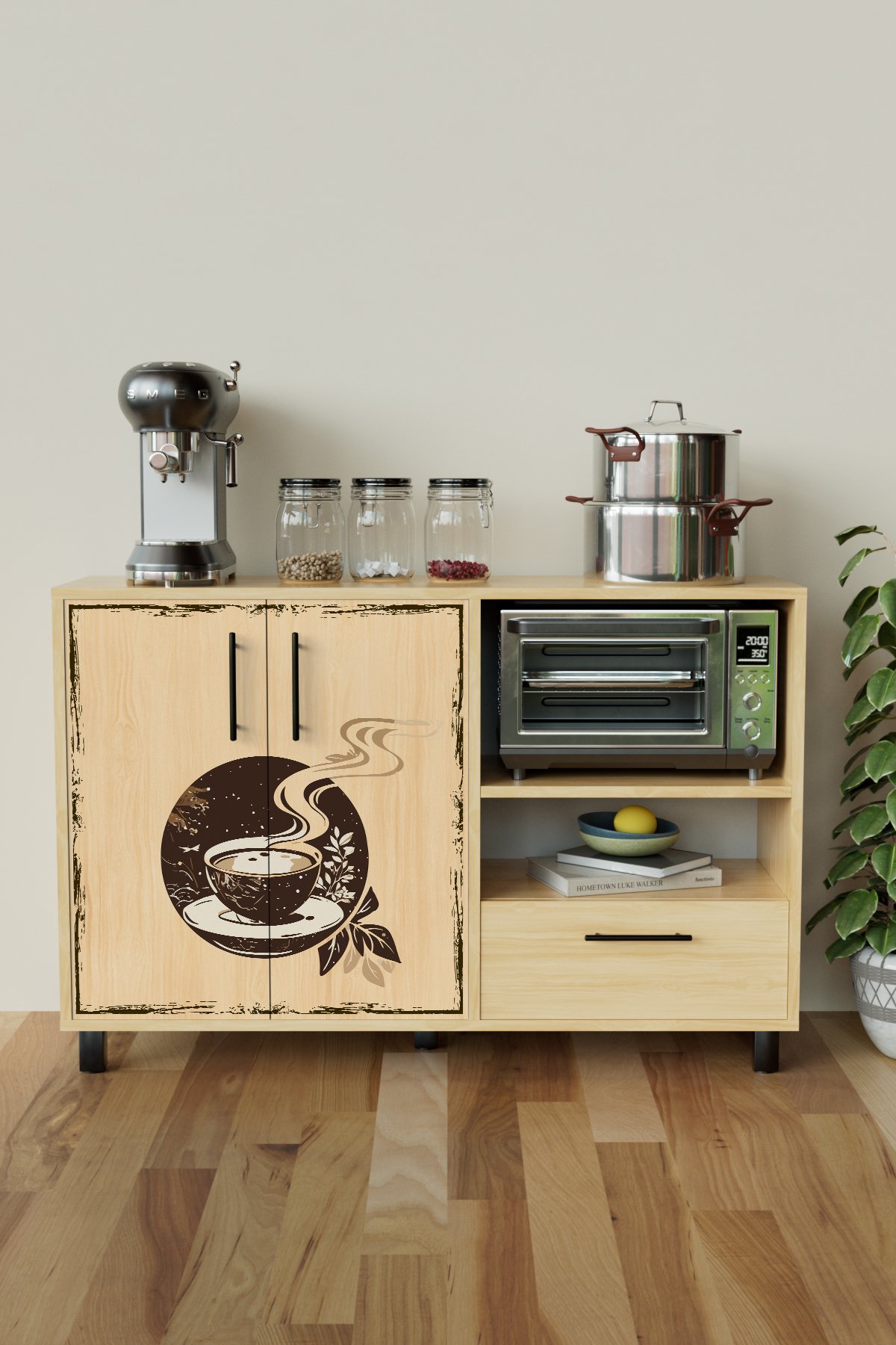 Mocha Design "Arvien" Kahve Köşesi Mutfak Dolabı