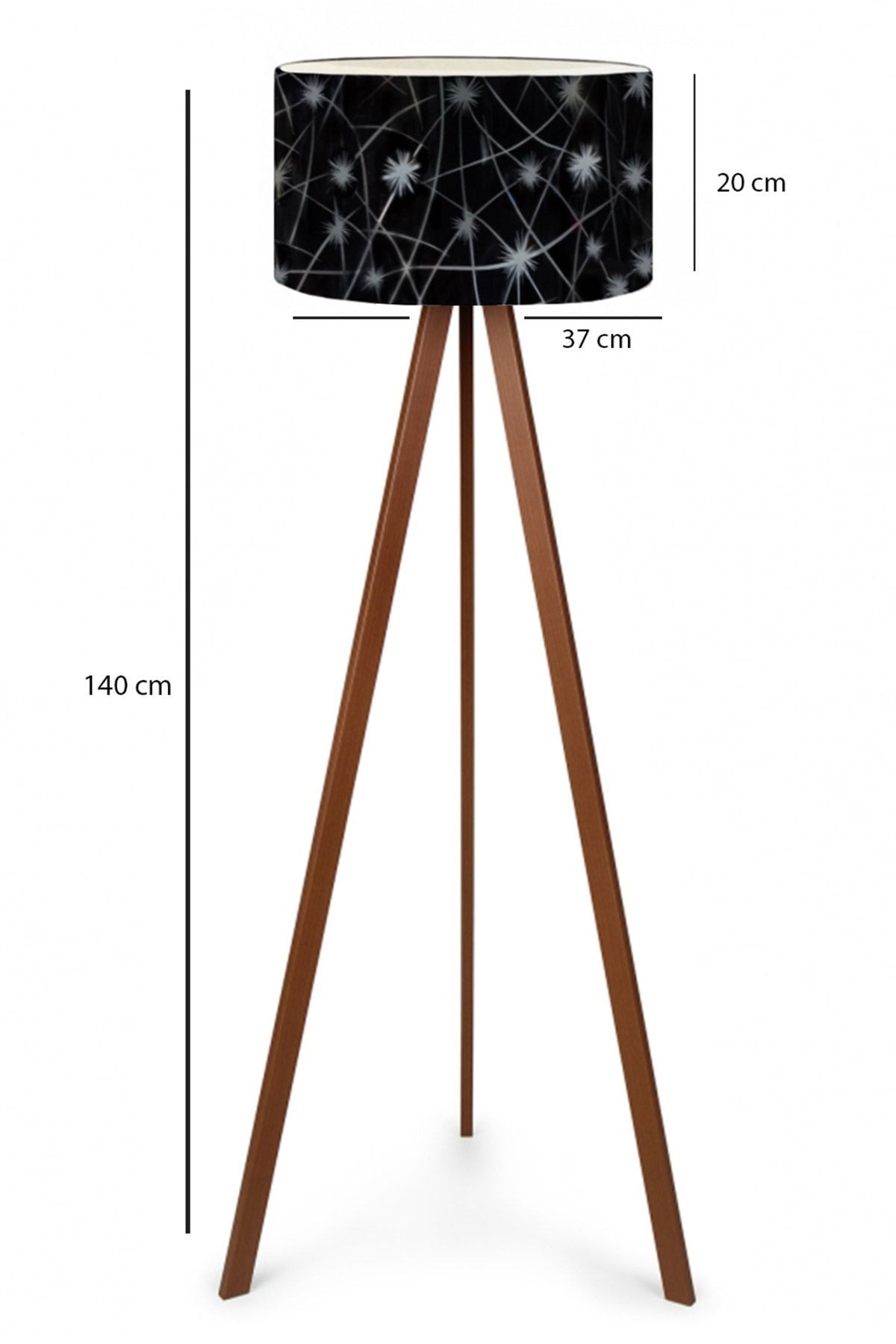 Silver Yıldızlı Başlıklı Tripod Lambader