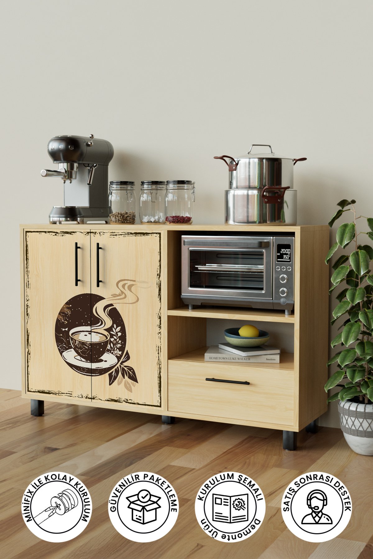 Mocha Design "Arvien" Kahve Köşesi Mutfak Dolabı