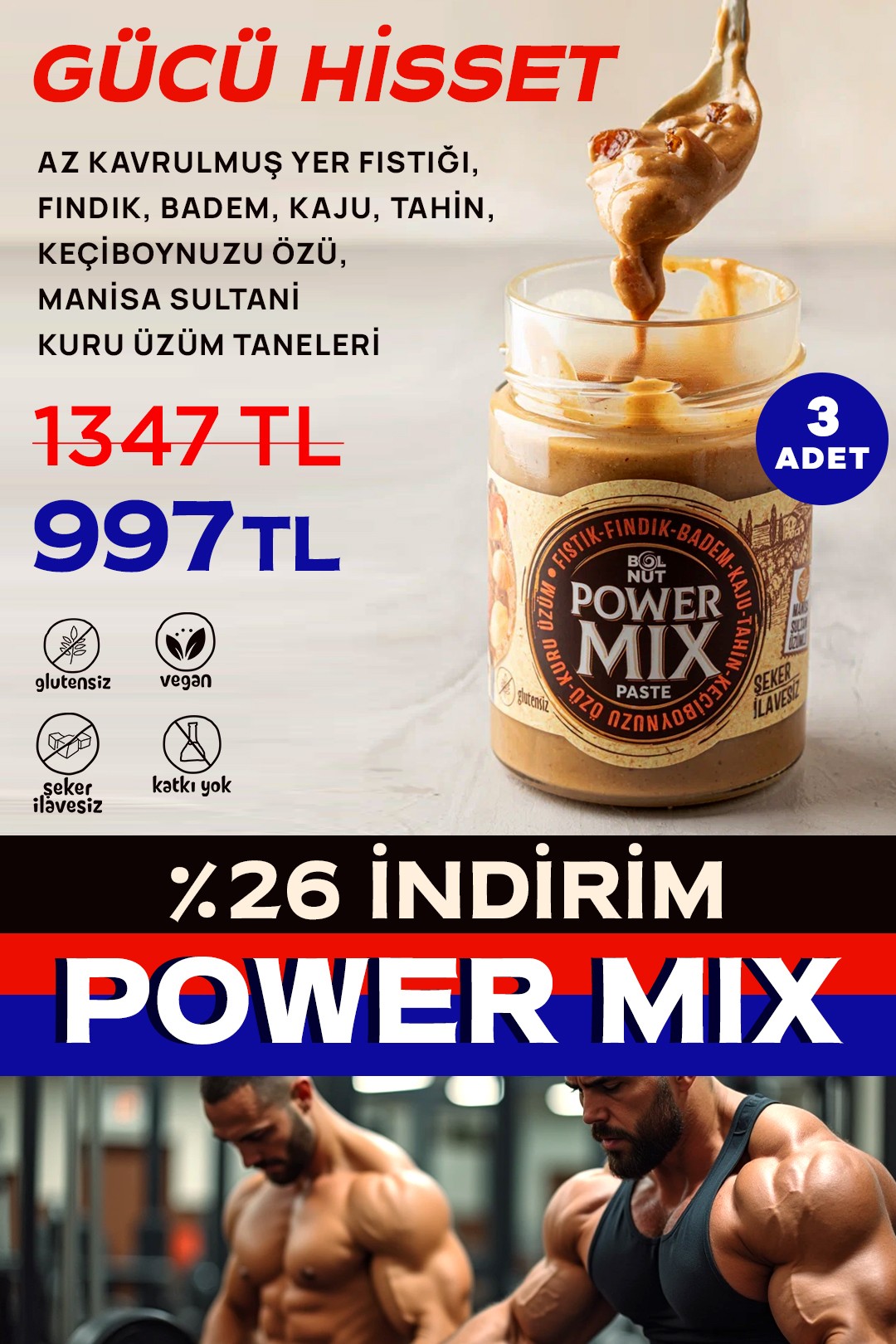 Power Mix Ezme 320g X 3 Adet 