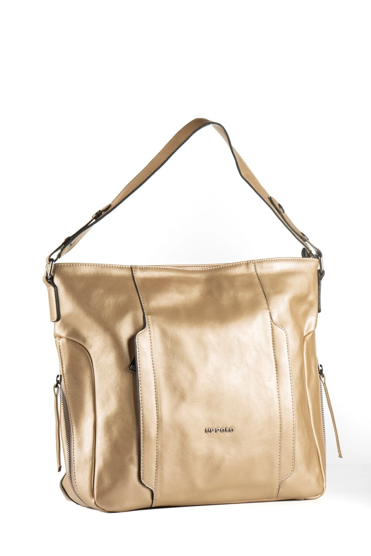 Altın Kadın Yıkanmış Deri Omuz Çantası Upb810