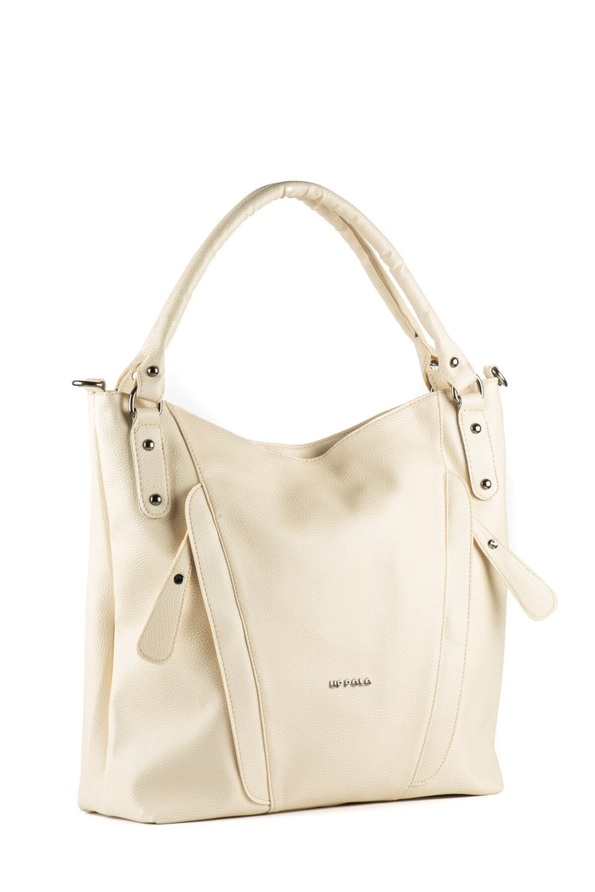 Bej Kadın Yıkanmış Deri Omuz Çantası Upb919