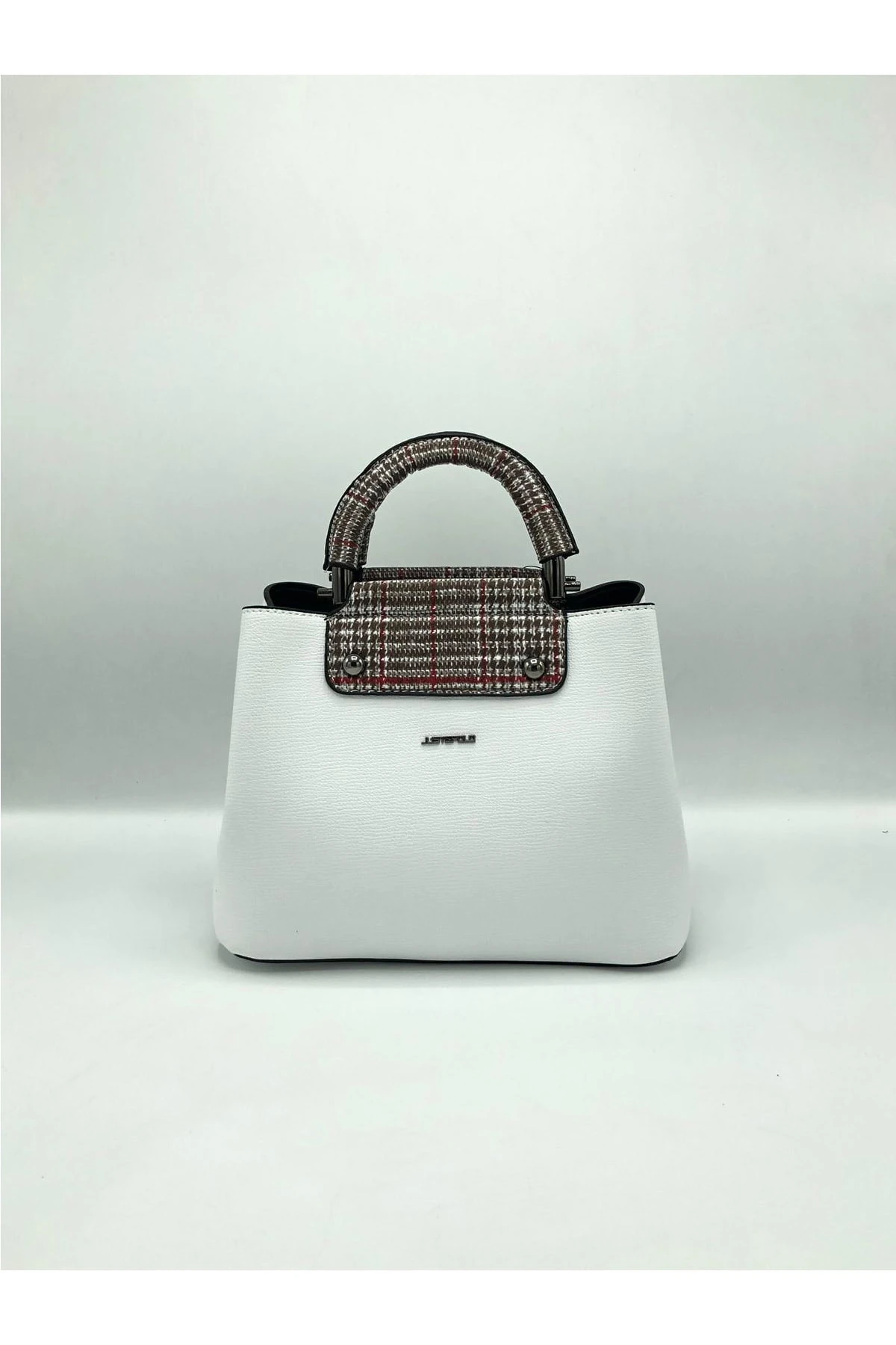 Beyaz Kadın 3 Bölmeli  Omuz Çantası JP1977