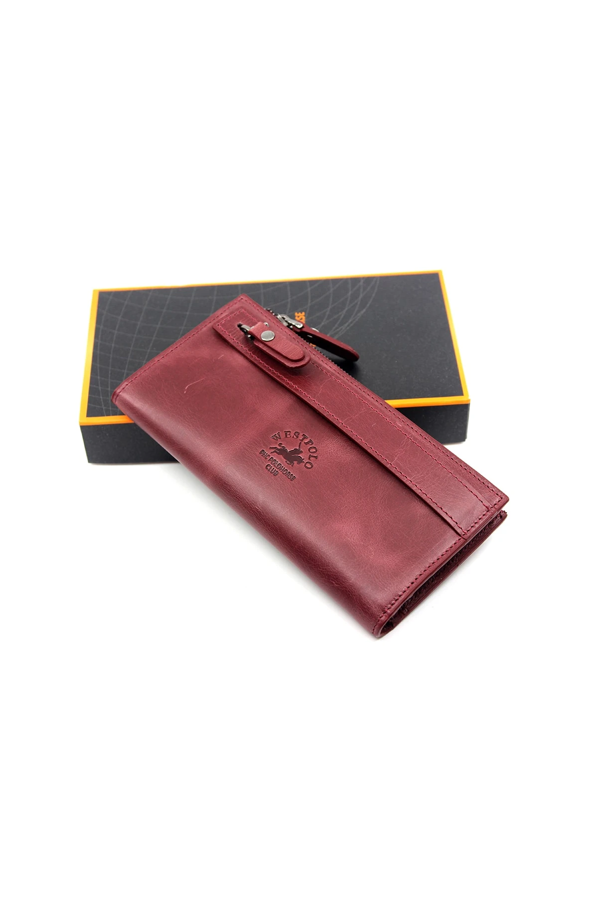 Bordo Unisex Crazy Deri Portföy Cüzdan Kartlık