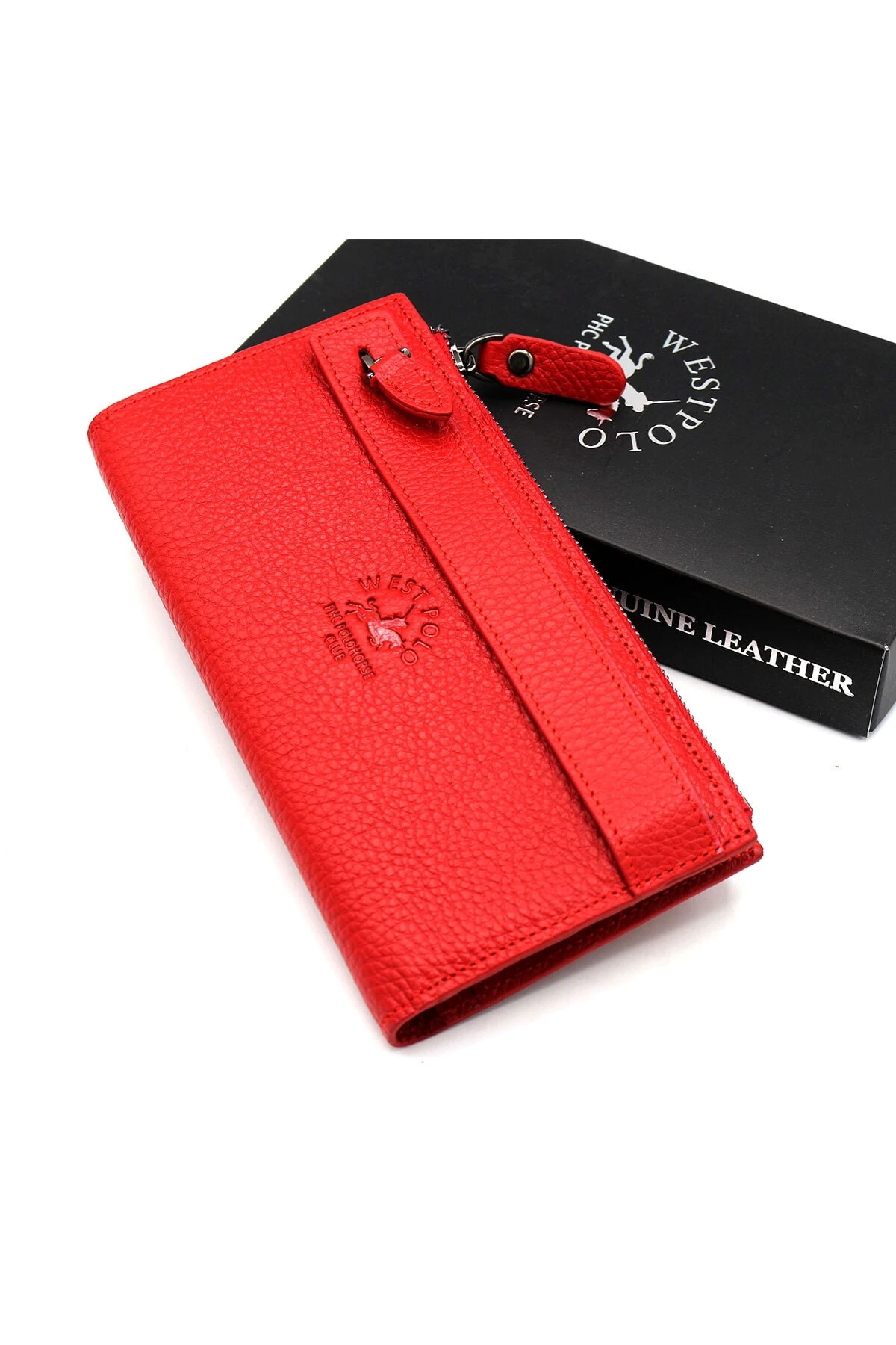 Kırmızı Unisex Hakiki Deri Portföy Cüzdan Kartlık 6223760