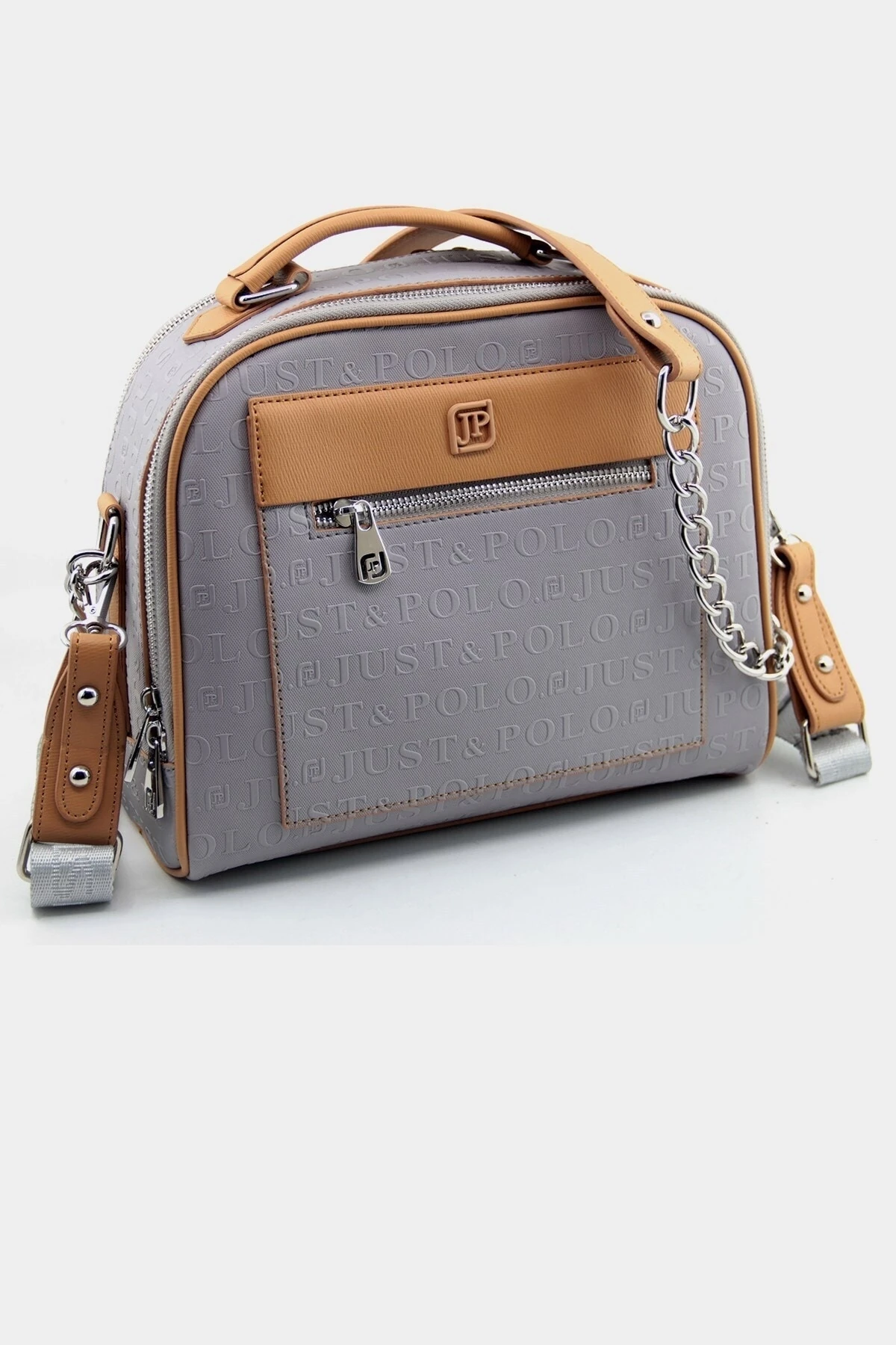 Beyaz 4 Bölmeli Omuz ve Çapraz Çantası ve Cüzdan Kombini 24x29c PBU4025-1002