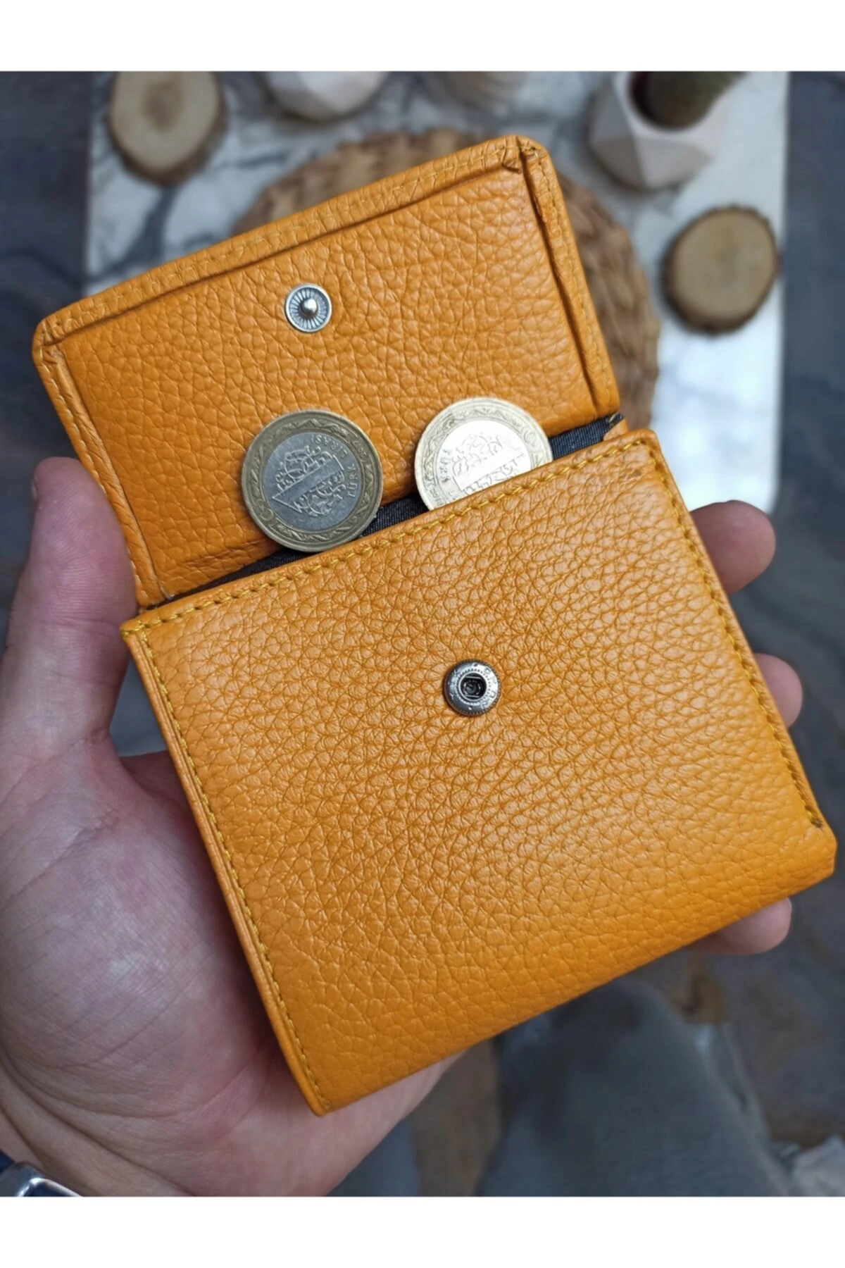 Deri Unisex Bozuk Para Bölmeli Cüzdan Kartlık