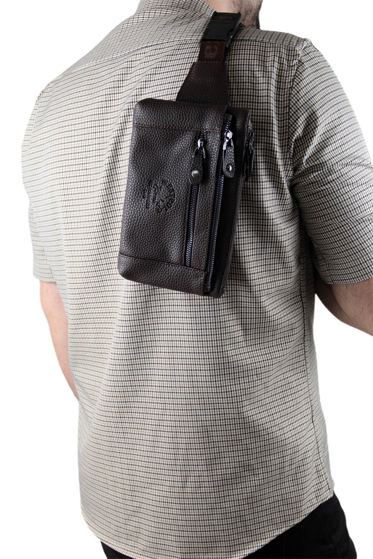 Erkek Klasik Ayarlanabilir Askılı Bel Ve Vücut Çantası Pbu6058