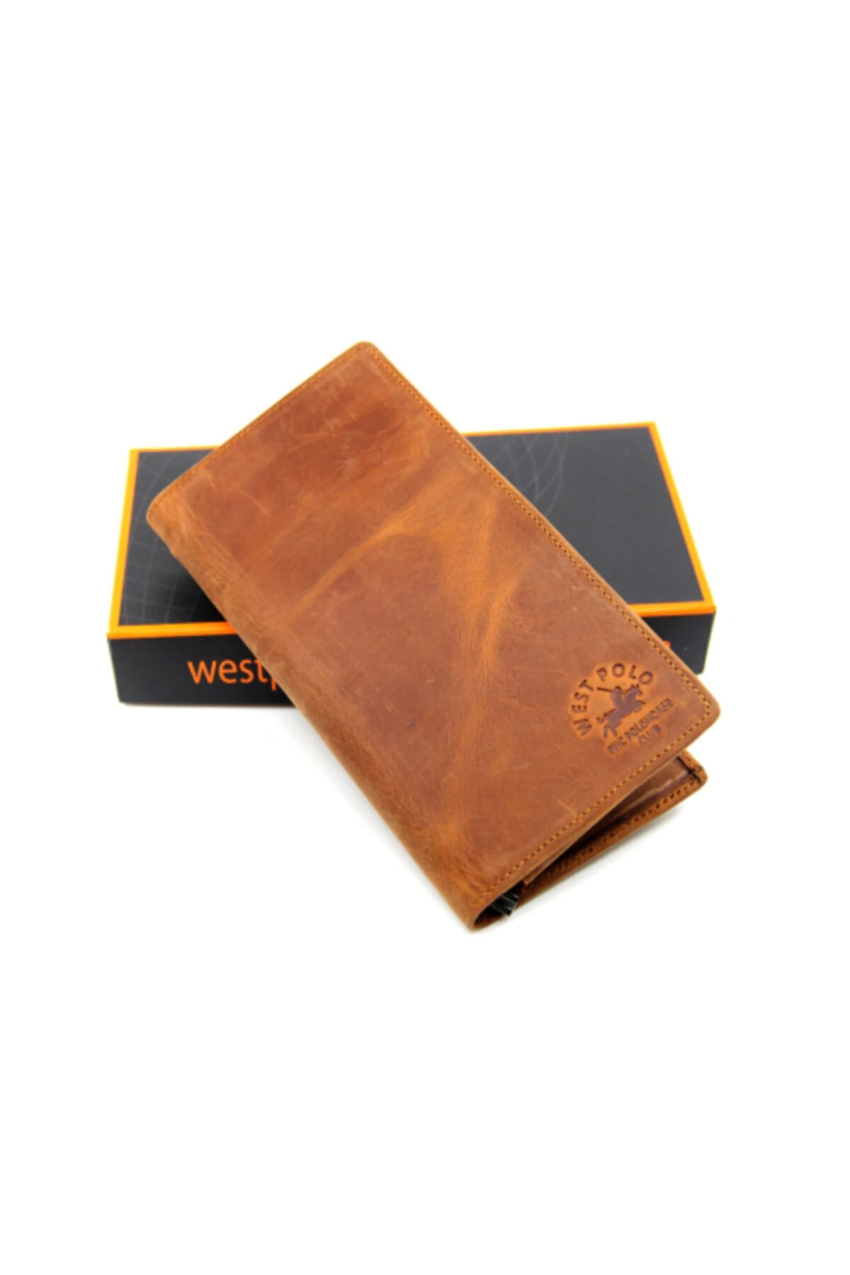 Kahverengi Unisex Vintage Crazy Hakiki Deri Cüzdan Kartlık