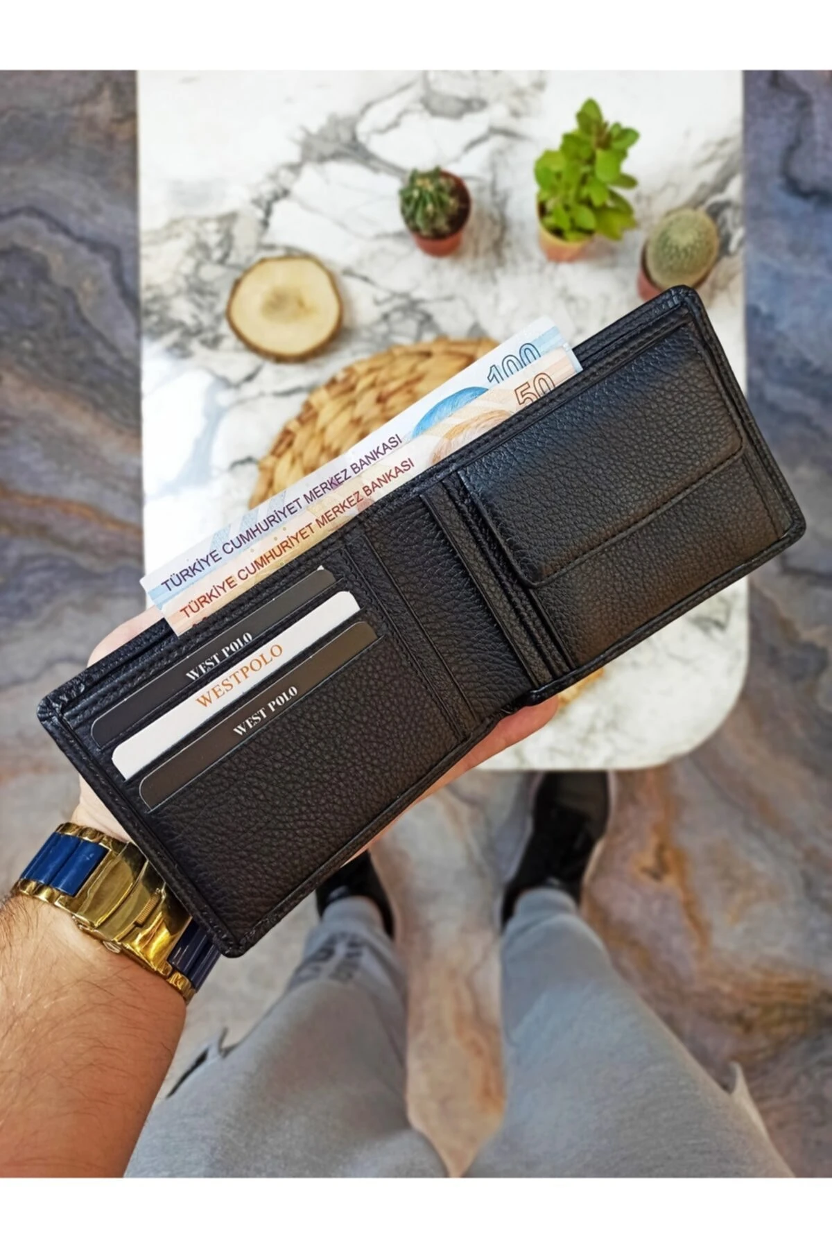 Hakiki Deri Harici Kartlıklı Siyah Cüzdan Kartlık 12cmx9,5cm