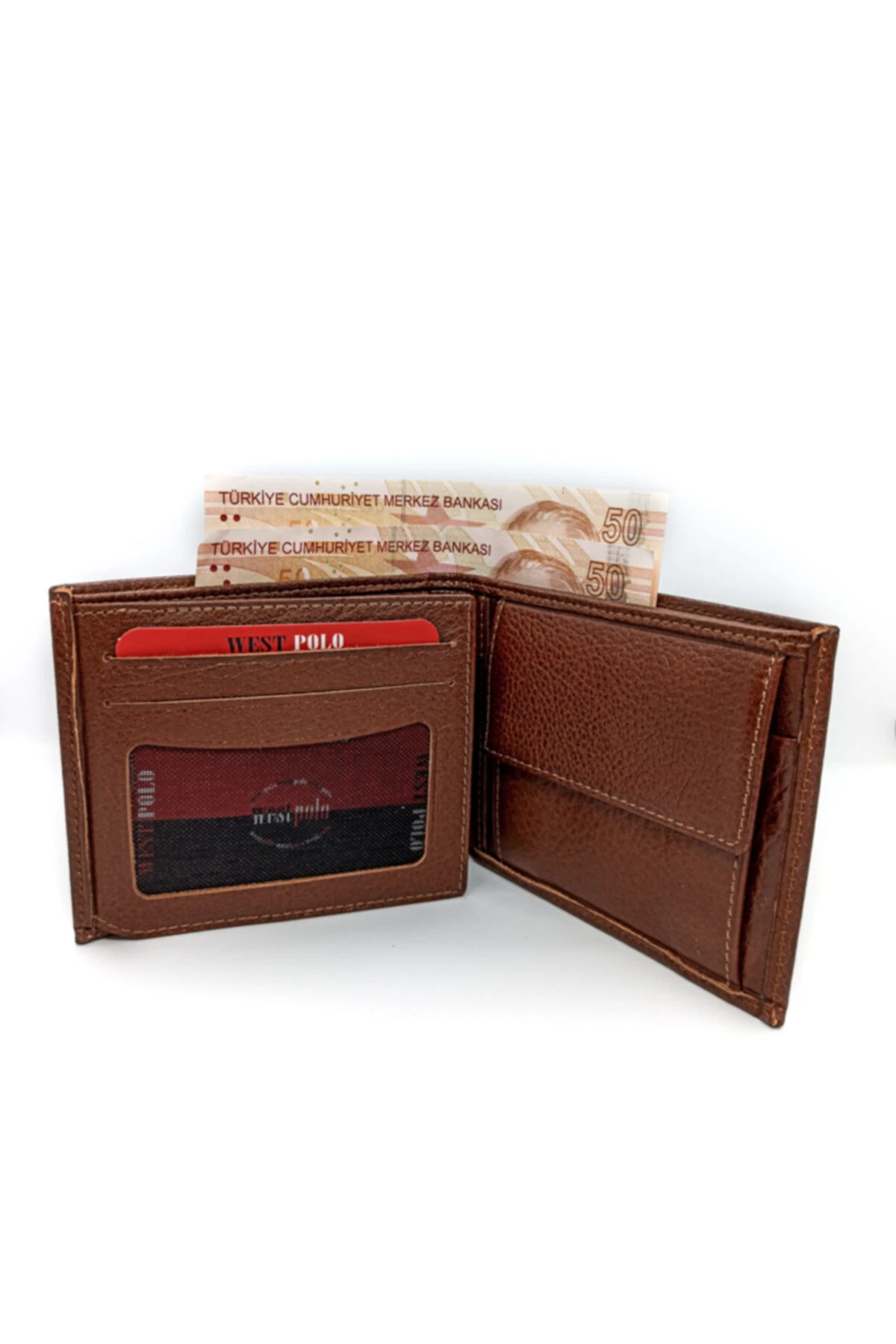 Erkek Kahverengi Hakiki Deri Cüzdan Tr32