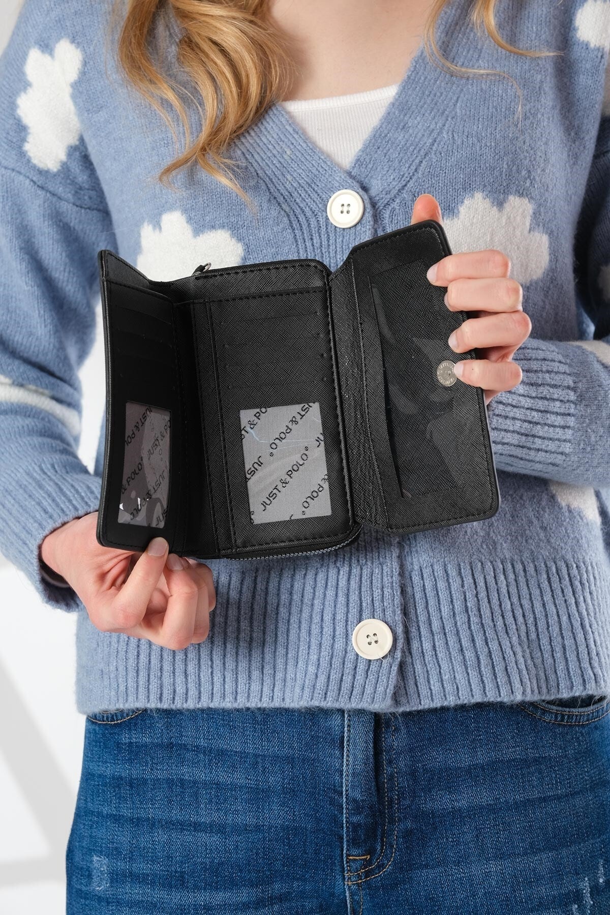 Kadın Ayarlanabilir Askılı Çok Bölmeli Sırt Çantası Ve Cüzdan Kombini Mds4040-1006