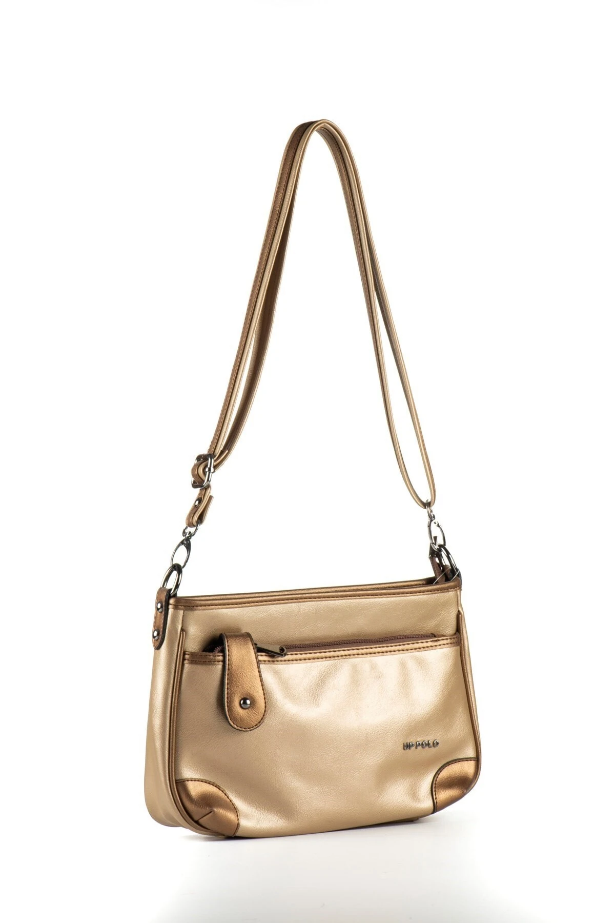 Altın Kadın Yıkanmış Deri Omuz Çantası Upb808