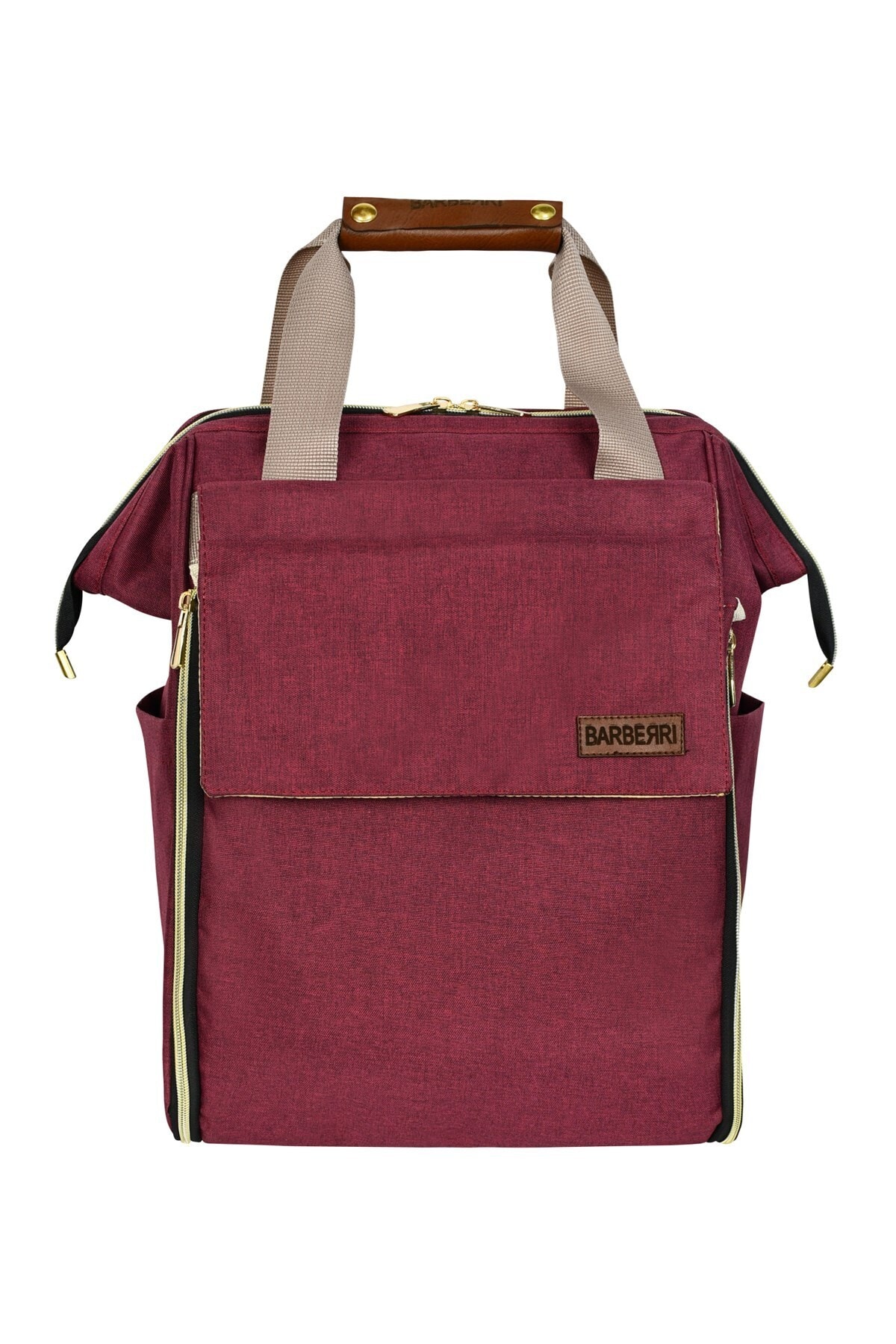 Anne Bebek Bakım Bordo Luks Yataklı Sırt Çantası Ve Orta Boy El Valizi Kombin