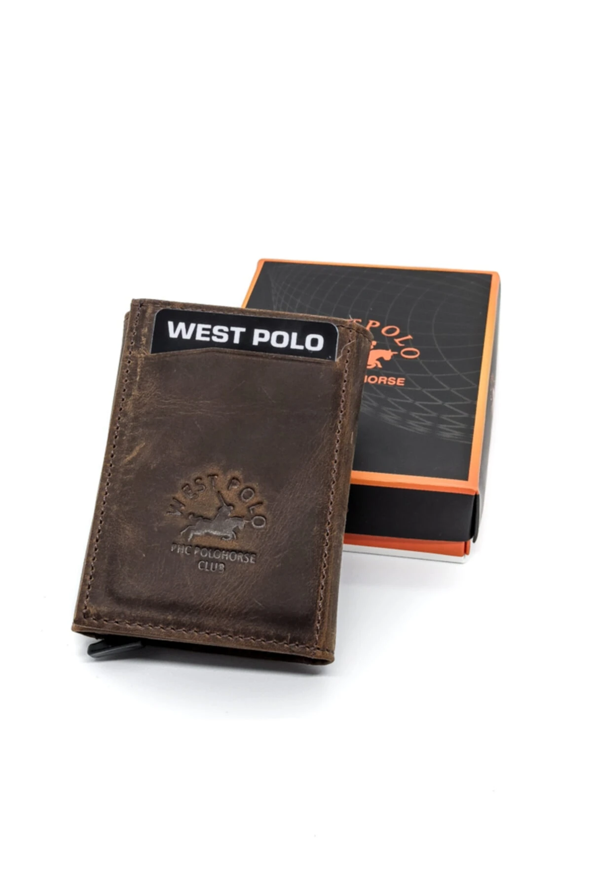 Hakiki Crazy Deri Mekanizmalı Cüzdan Kahverengi