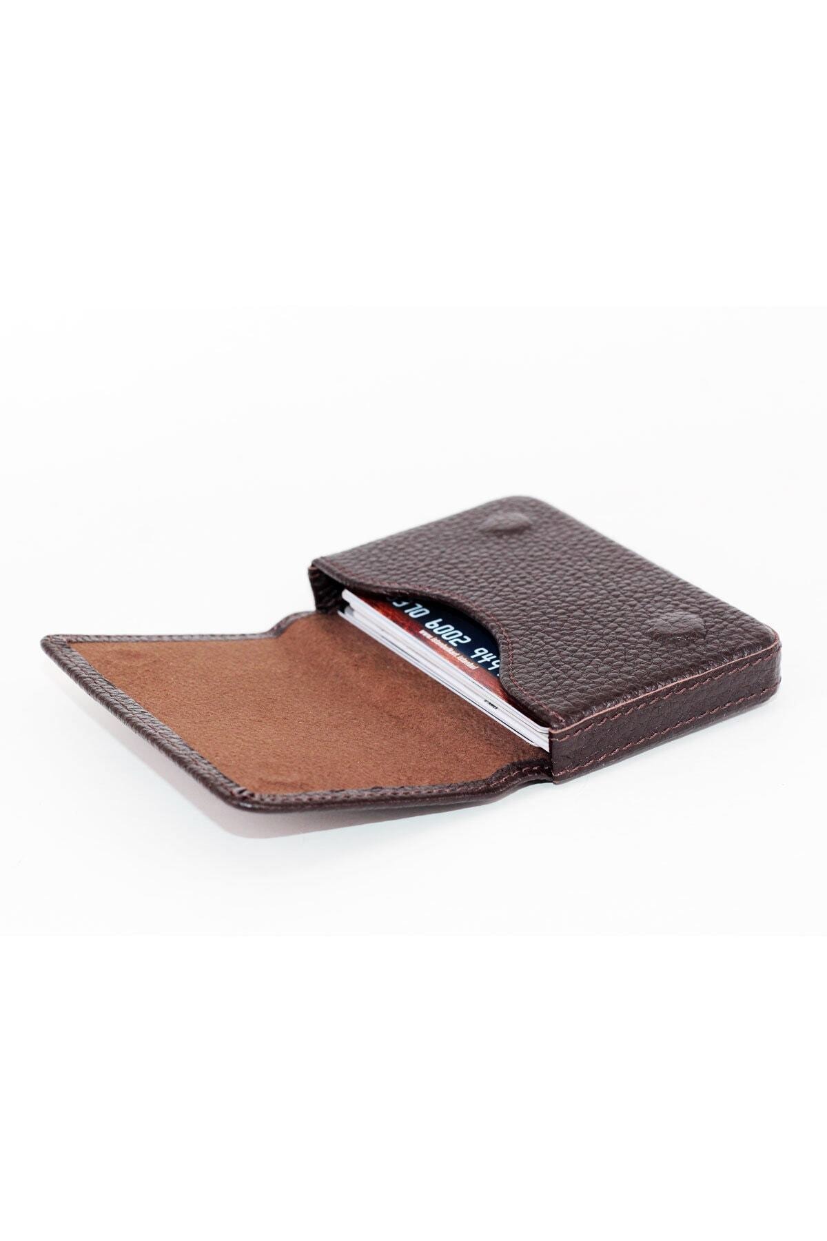 Unisex Hakiki Deri Kahverengi Kartlık