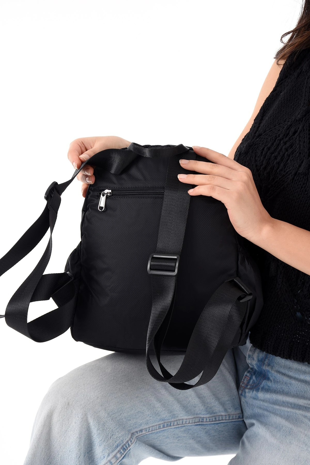 Yumuşak Dokulu Suya Dayanıklı Paraşüt Kumaş Laptop Bölmeli 4 Gözlü Kadın Okul Günlük Sırt Çantası