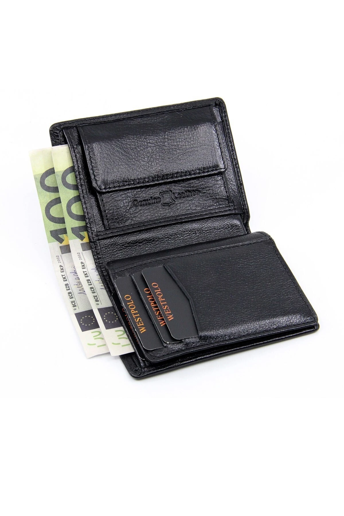 Erkek Siyah Bozuk Para Bölmeli Hakiki Deri  Cüzdan 622082