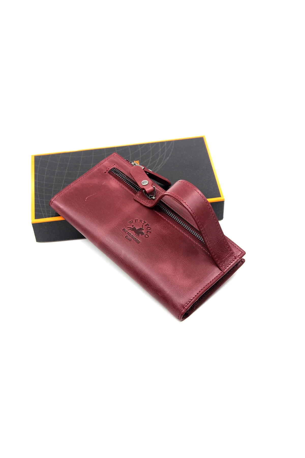 Bordo Unisex Crazy Deri Portföy Cüzdan Kartlık