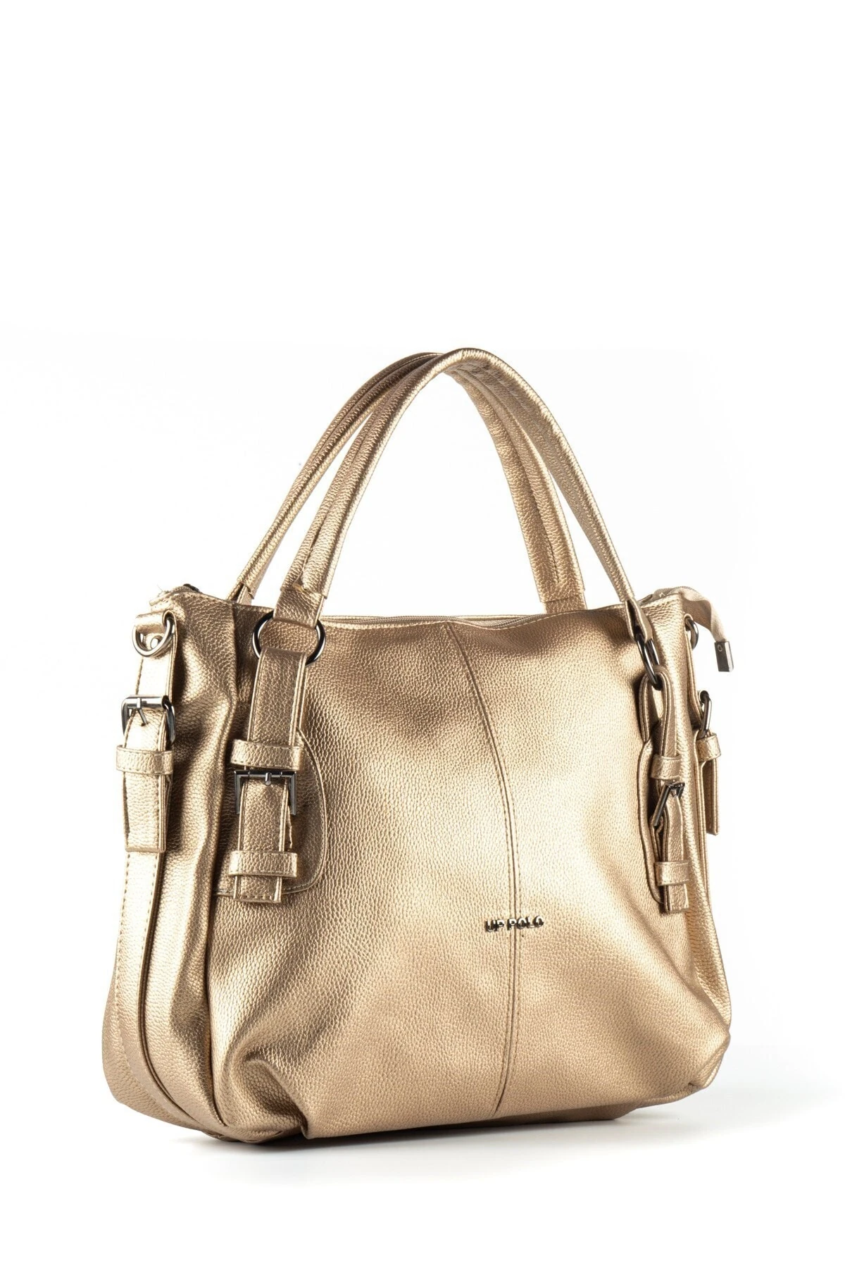 Altın Kadın Yıkanmış Deri Omuz Çantası Upb401