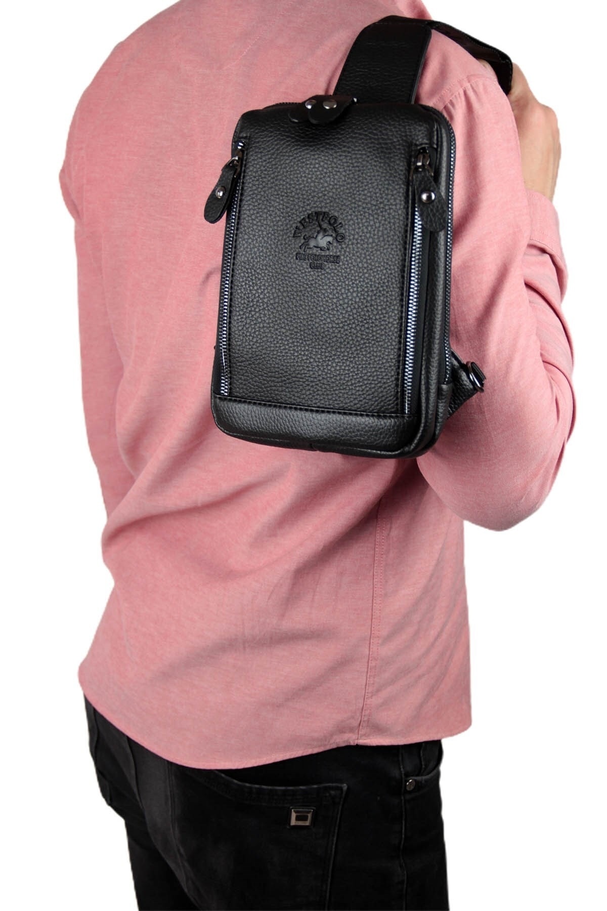 Erkek Siyah Ayarlanabilir Askılı Vücut Çantası Pbu7033