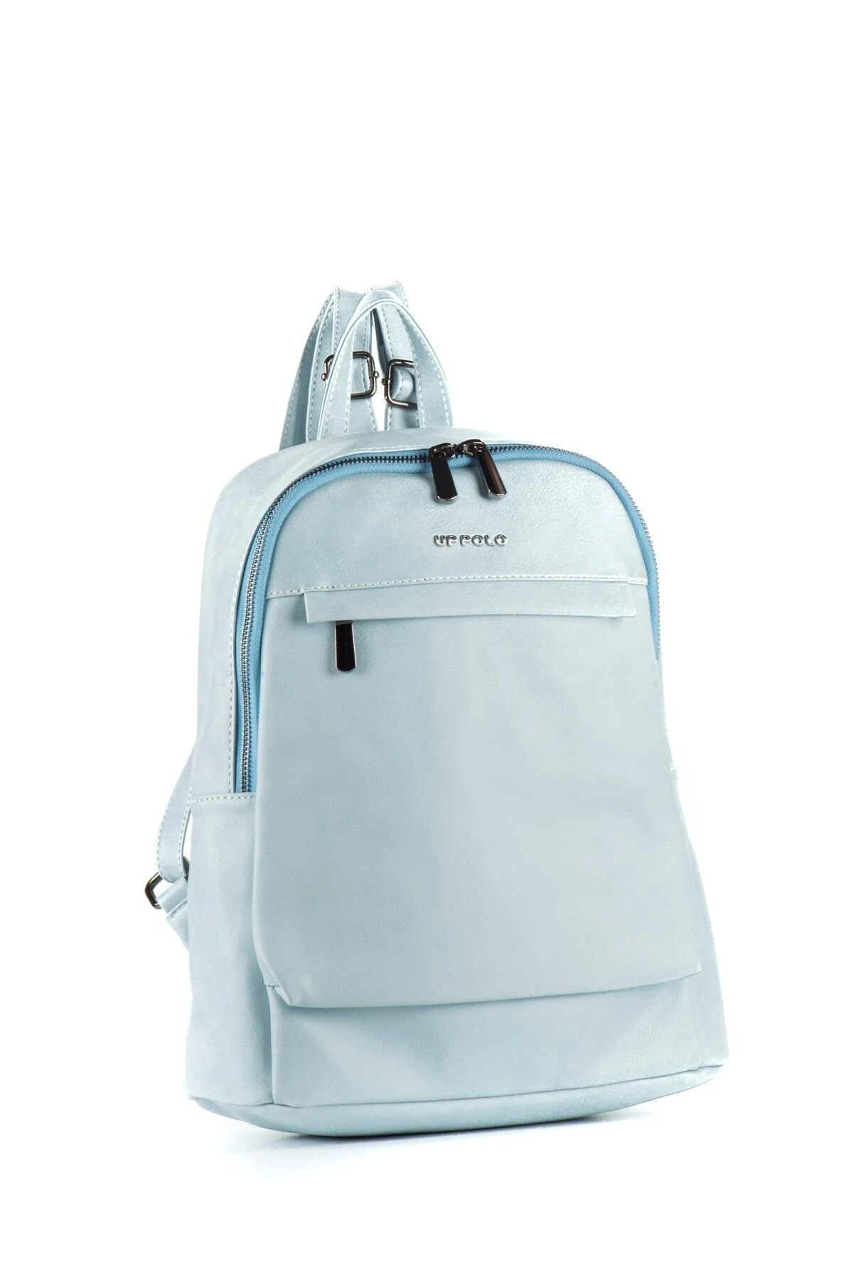 Açık Mavi Kadın Yıkanmış Deri Sırt Çantası Upb809