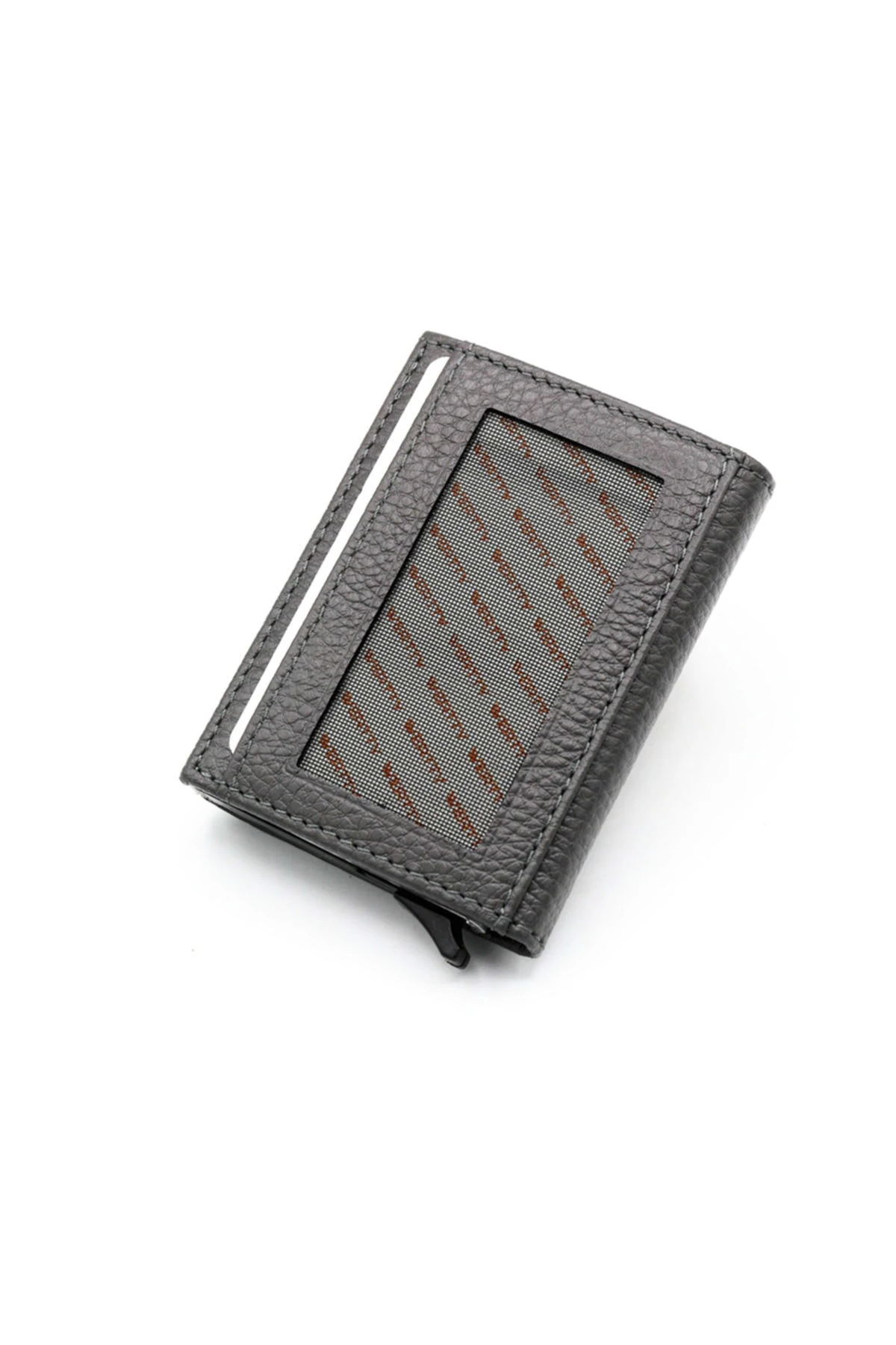 Gri Erkek Ojinal Deri Mekanizmalı Cüzdan Kartlık 6225540
